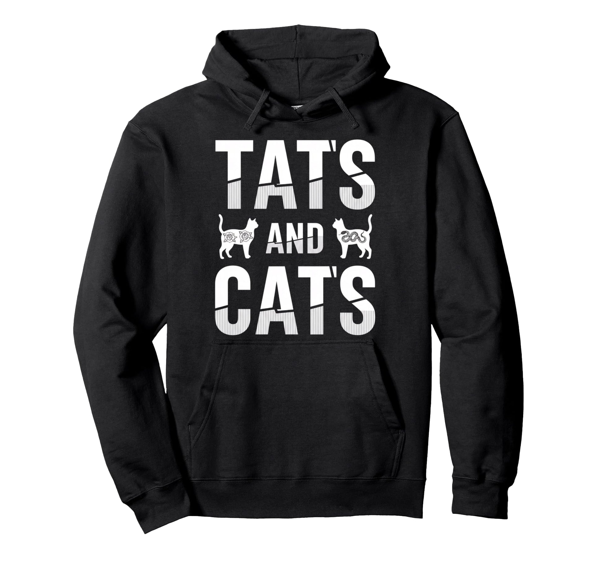 Tats And Cats Funny Cat Lover Tattoo Hoodie - Graphic Print for Adults - T-Shirt, Sweatshirt, Hoodie