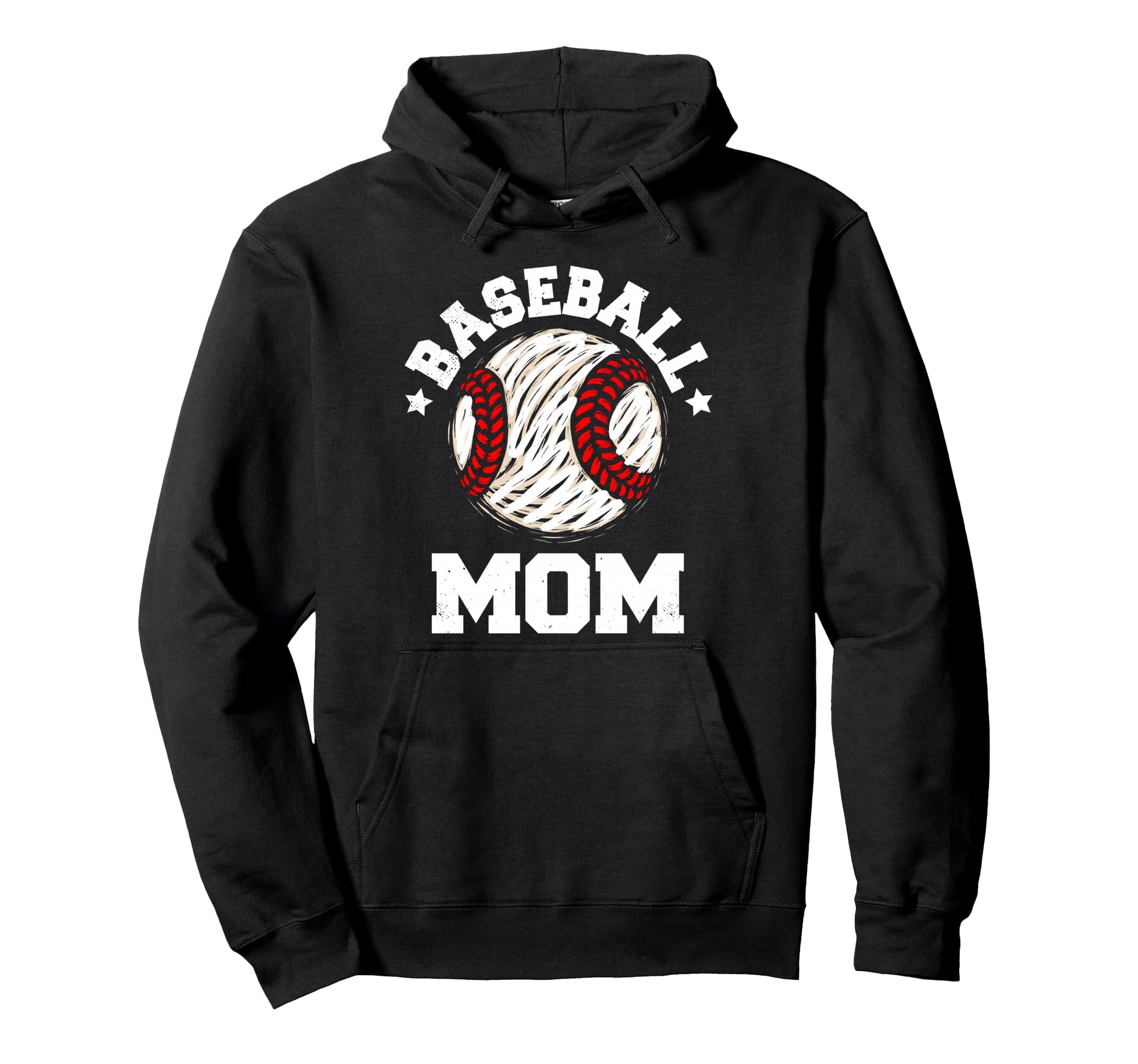 Baseball Mom Distressed Funny Baseball Hoodie - Aesthetic Graphic Unisex - T-Shirt, Sweatshirt, Hoodie
