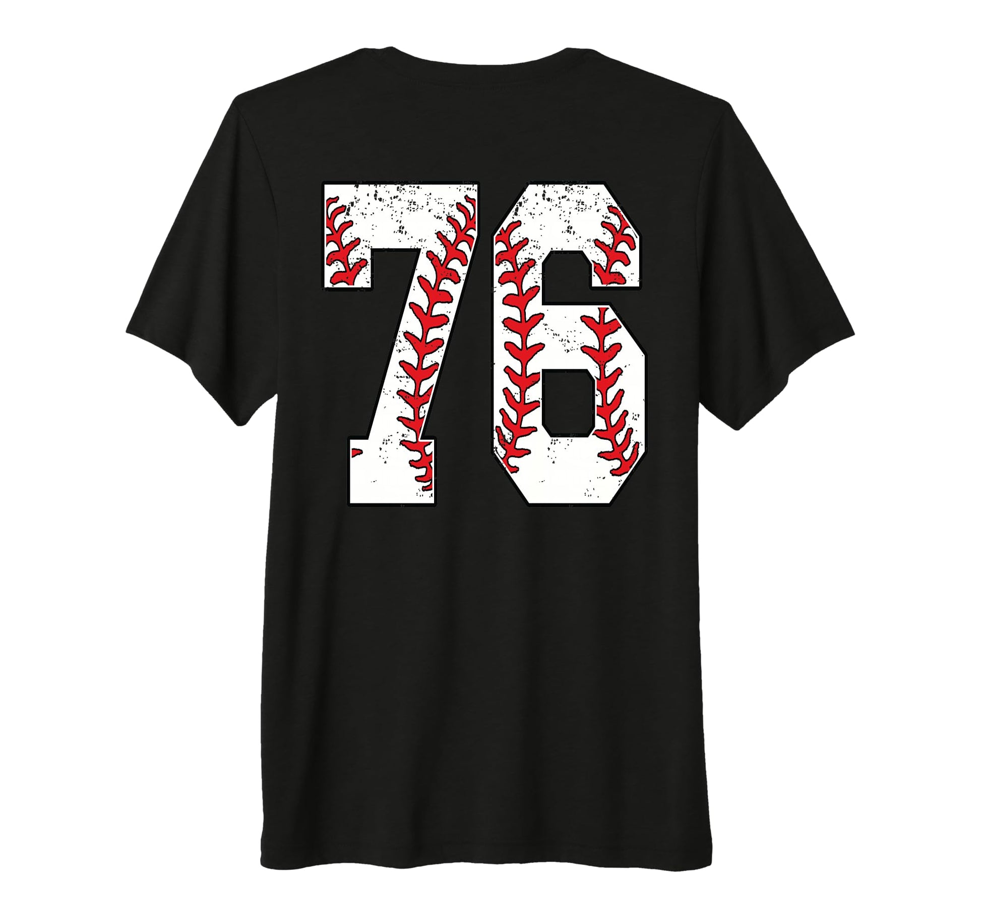 Number 76 Baseball Jersey Number T-Shirt - Casual Everyday Wear for Adults - T-Shirt, Sweatshirt, Hoodie