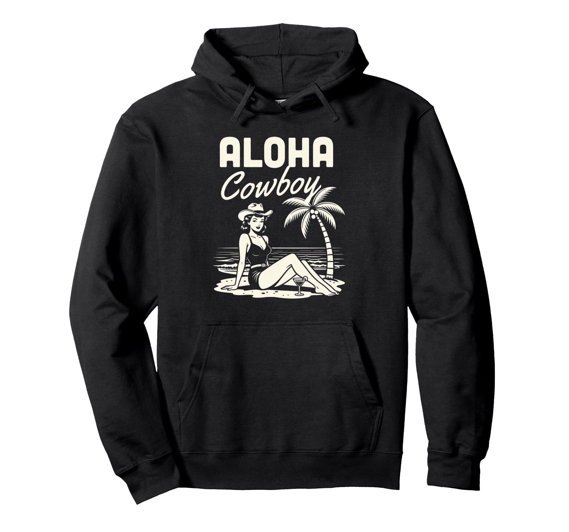 Aloha Cowboy Beach Cowgirl Western Hoodie - Fun Novelty Design Unisex - T-Shirt, Sweatshirt, Hoodie