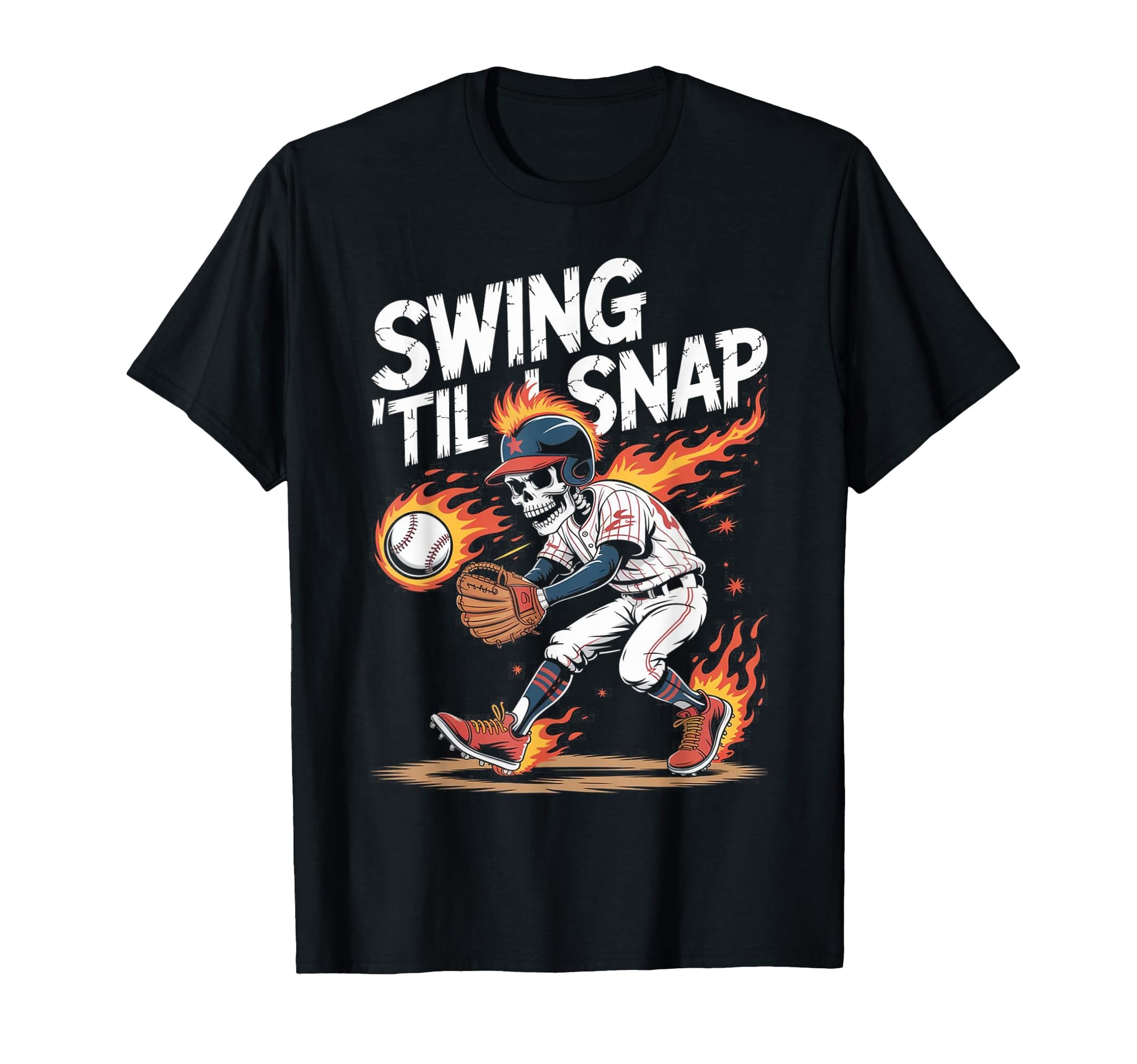 Skull Baseball Chaos Bold Gen Z T-Shirt - Fun Novelty Design for Adults - T-Shirt, Sweatshirt, Hoodie