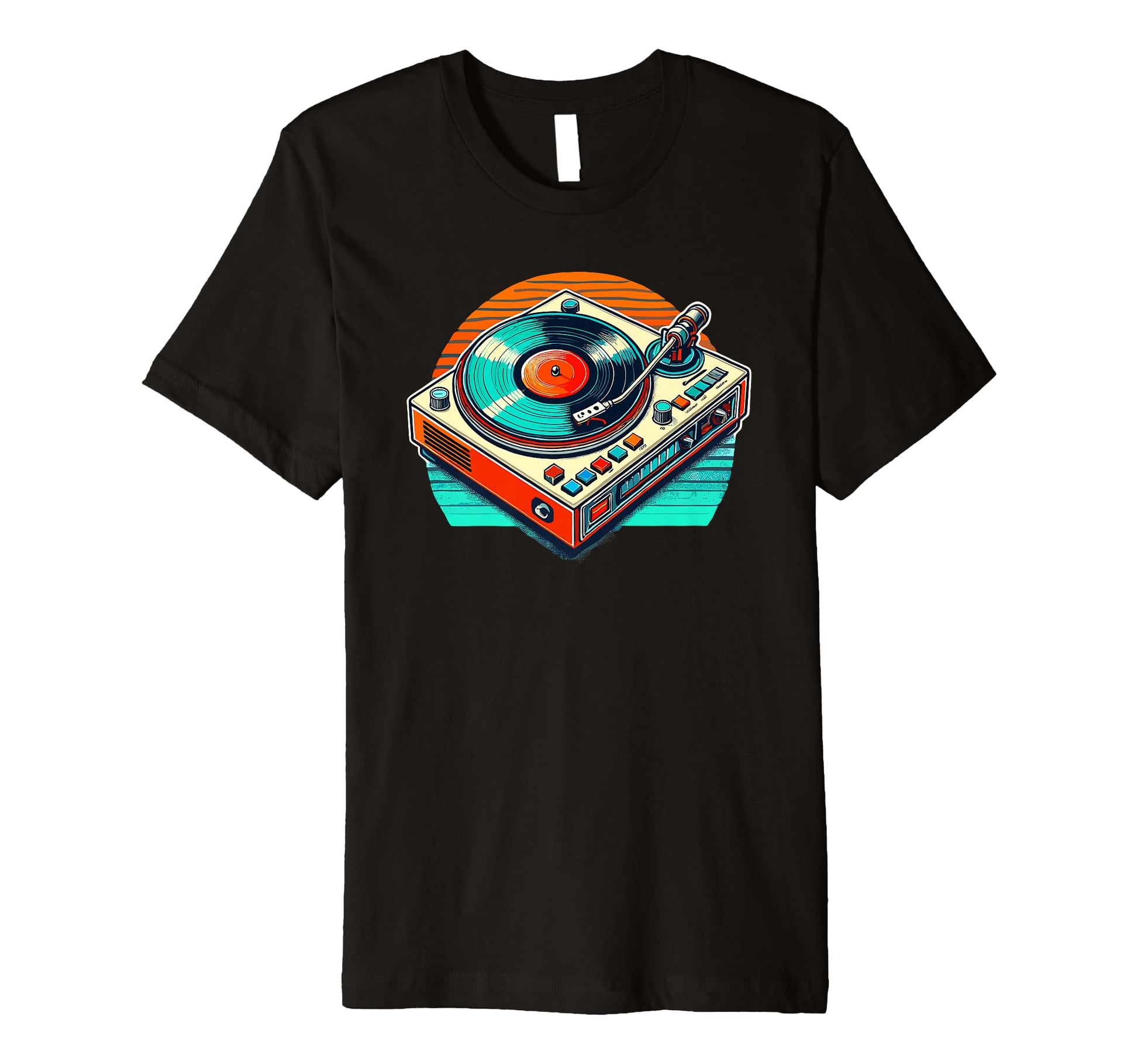 80S 90S Vinyl Record Player Turntable T-Shirt - Streetwear Style for Adults - T-Shirt, Sweatshirt, Hoodie