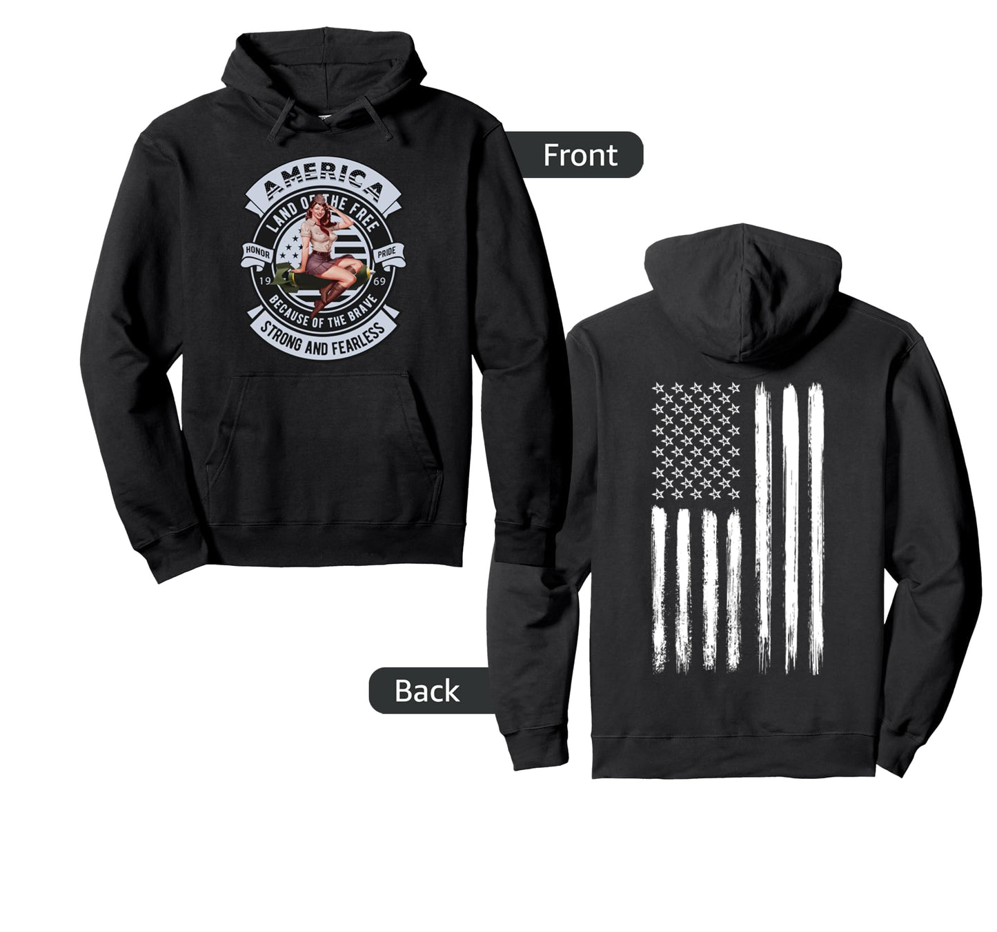 American Bomber Pinup Hoodie - Novelty Apparel Men Women - T-Shirt, Sweatshirt, Hoodie