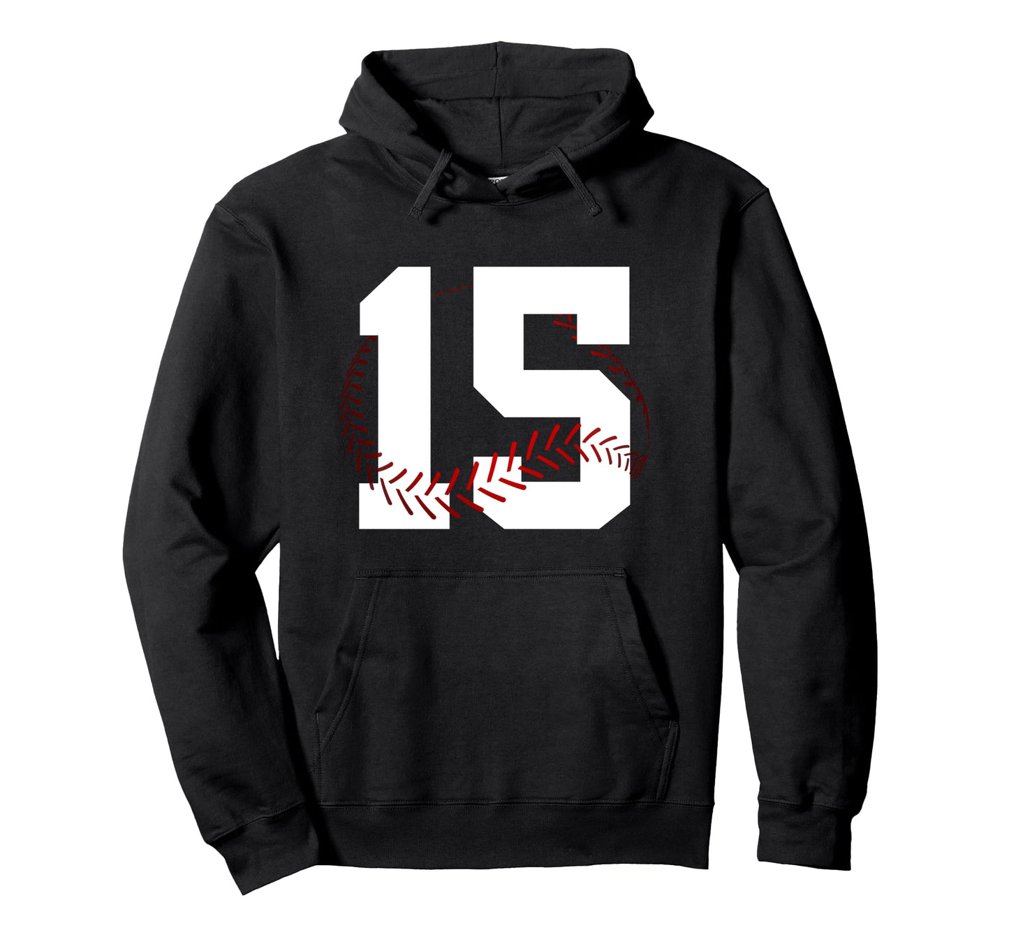 Number 15 Years Baseball 15Th Hoodie - Fun Novelty Design for Adults - T-Shirt, Sweatshirt, Hoodie