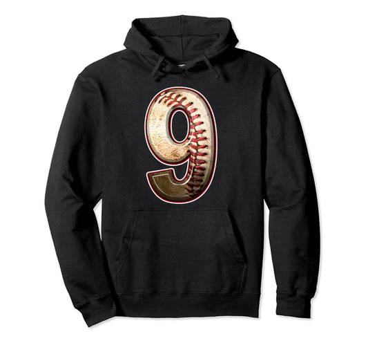 9 Years Old Baseball Player 9Th Birthday Hoodie - Custom Art Print Unisex - T-Shirt, Sweatshirt, Hoodie