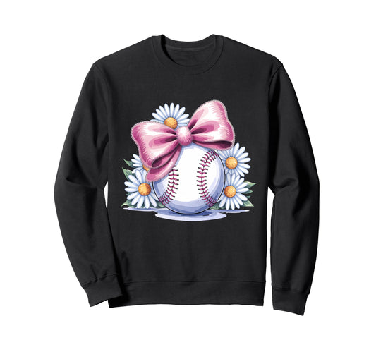 Baseball Coquette Bow Baseball Player Sweatshirt - Trendy Graphic Men Women - T-Shirt, Sweatshirt, Hoodie