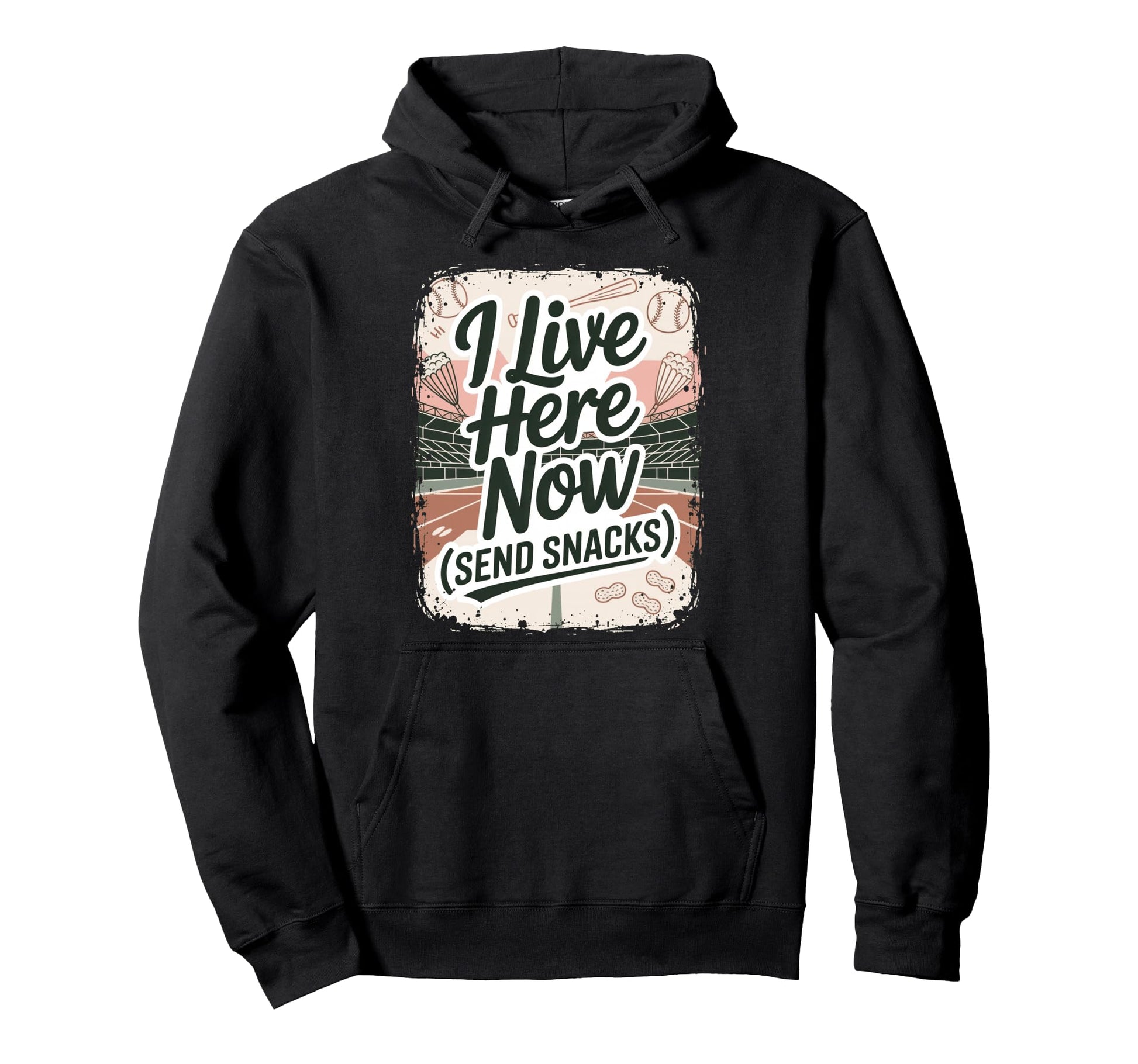 I Live Here Now Baseball Team Fan Hoodie - Custom Art Print Men Women - T-Shirt, Sweatshirt, Hoodie