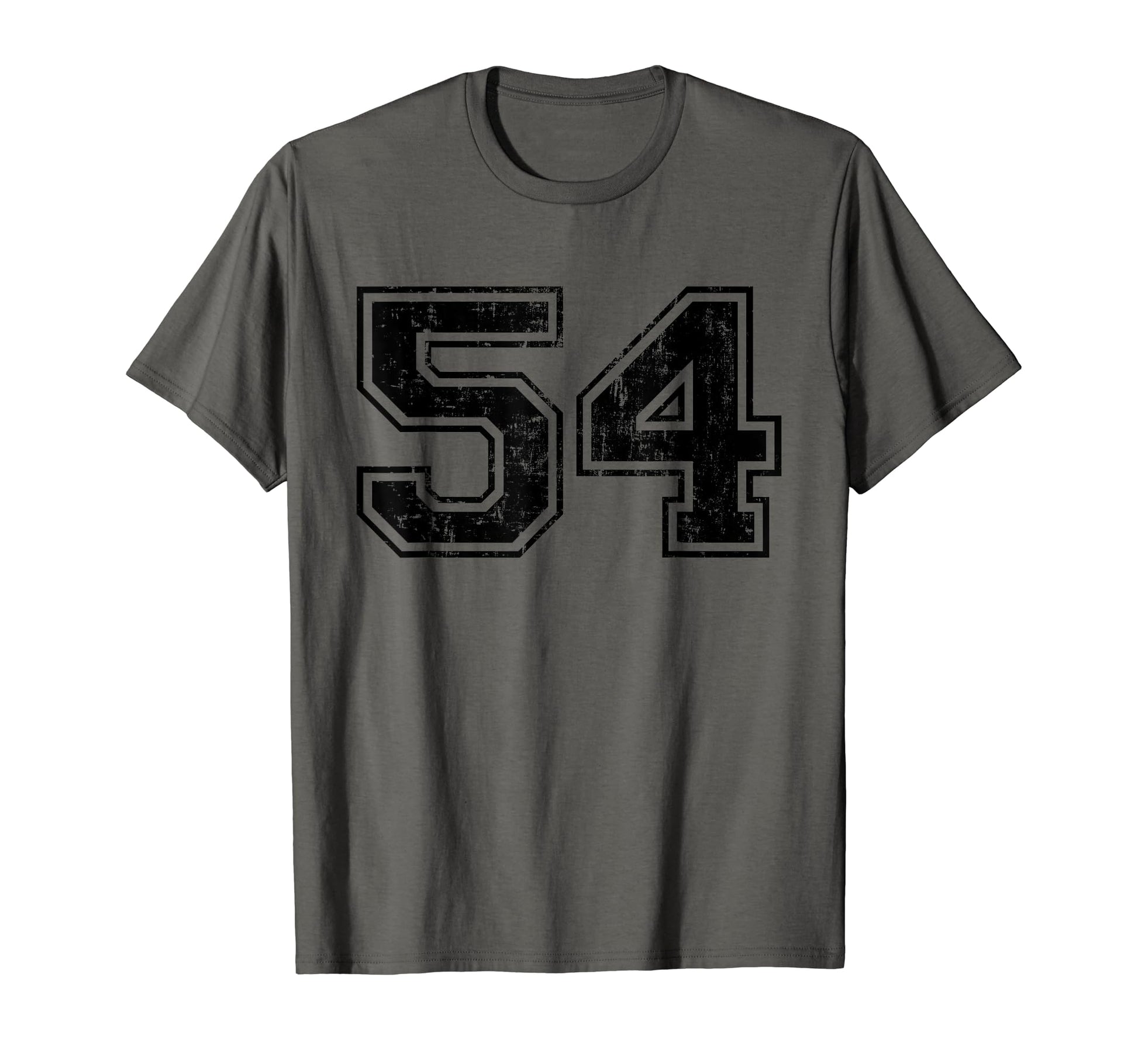 Number 54 Varsity Distressed T-Shirt - Casual Everyday Wear Men Women - T-Shirt, Sweatshirt, Hoodie