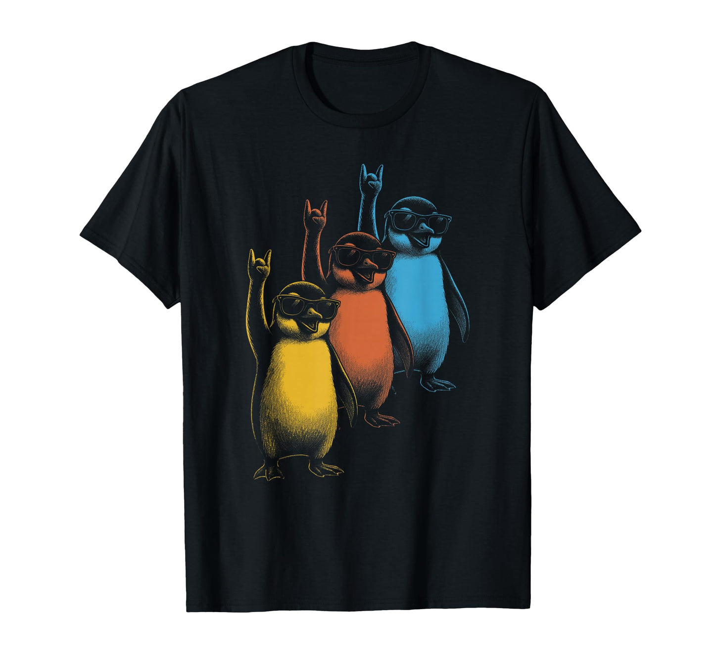 Penguins Rock Rock And Roll Funny T-Shirt - Minimalist Print Unisex - T-Shirt, Sweatshirt, Hoodie