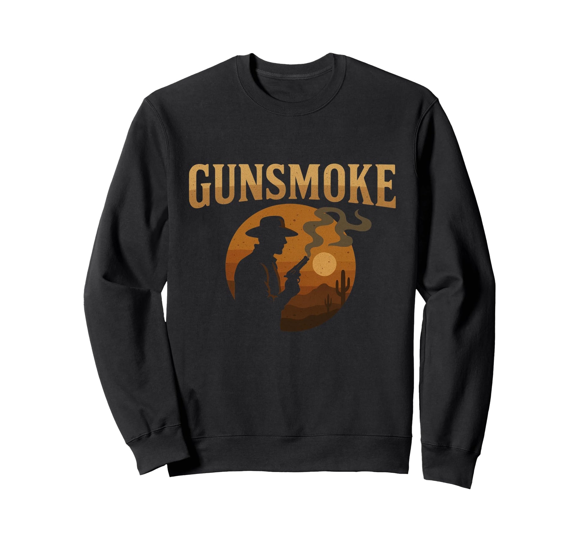 Gunsmoke Cowboy Silhouette Western Sweatshirt - Novelty Apparel Men Women - T-Shirt, Sweatshirt, Hoodie