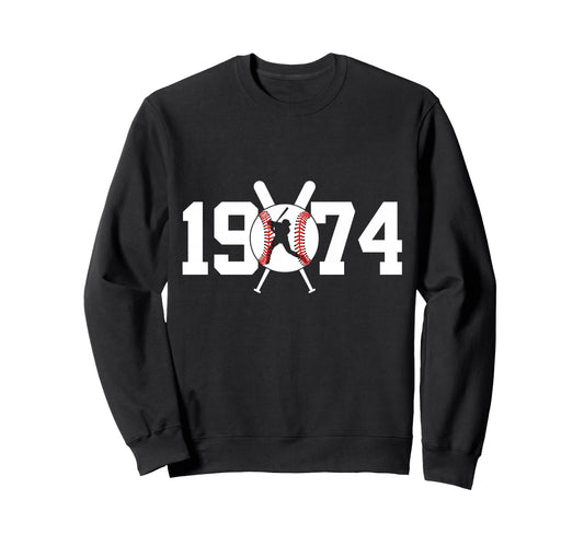 1974 Baseball 52Nd Birthday Sweatshirt - Streetwear Style Unisex - T-Shirt, Sweatshirt, Hoodie