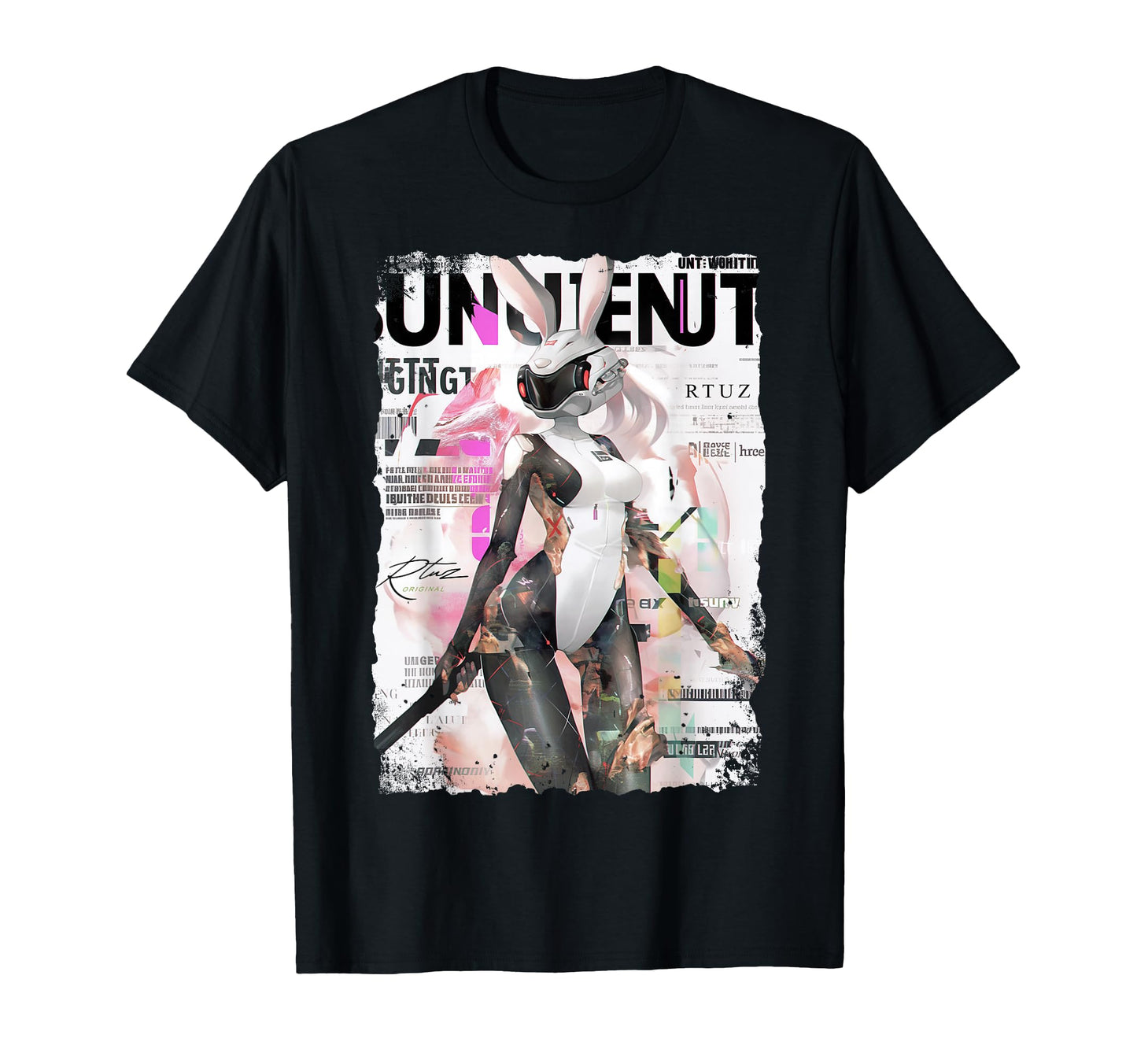 Magazine Cover Bunny Collage Sexy T-Shirt - Aesthetic Graphic for Adults - T-Shirt, Sweatshirt, Hoodie