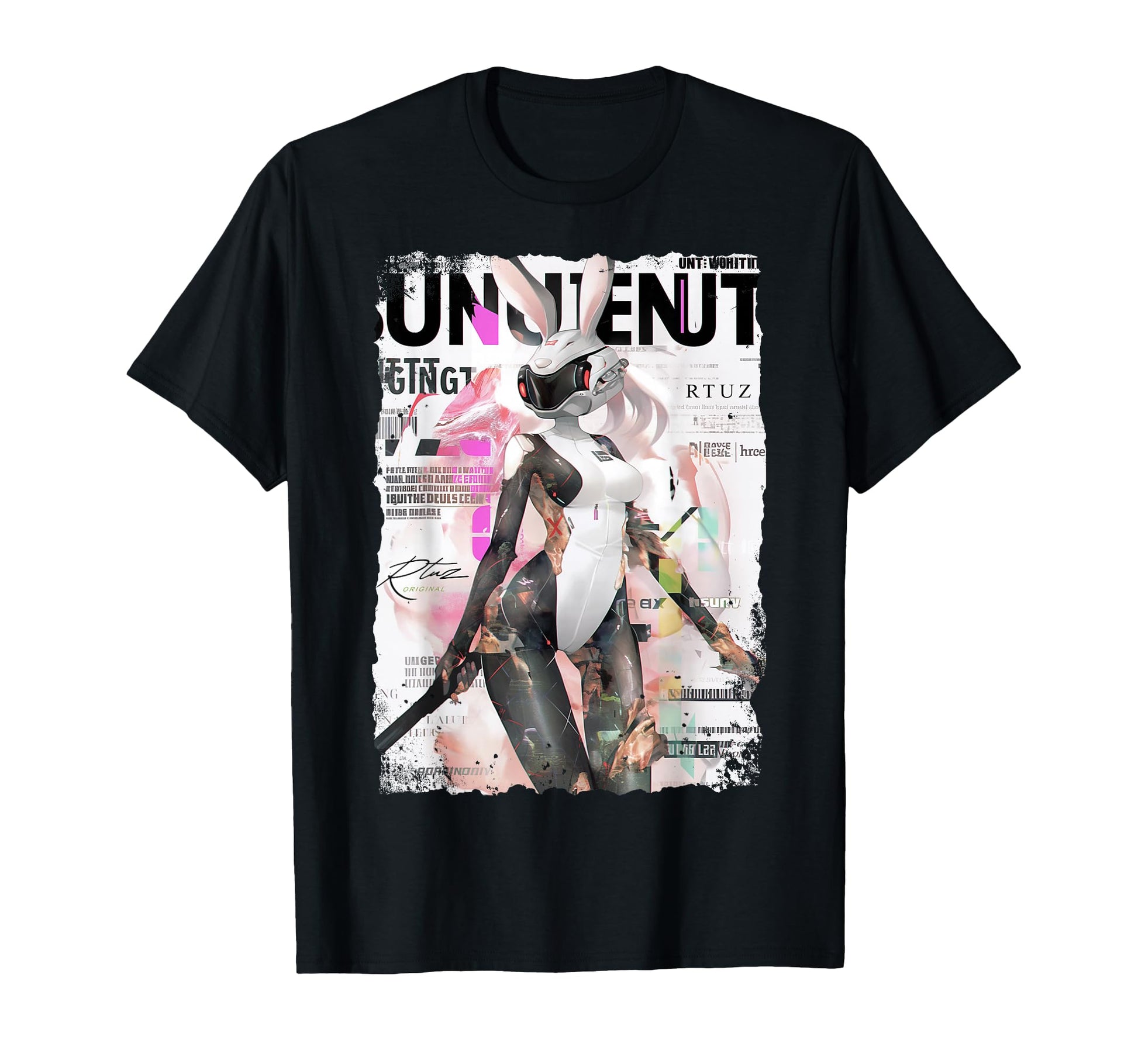 Magazine Cover Bunny Collage Sexy T-Shirt - Aesthetic Graphic for Adults - T-Shirt, Sweatshirt, Hoodie