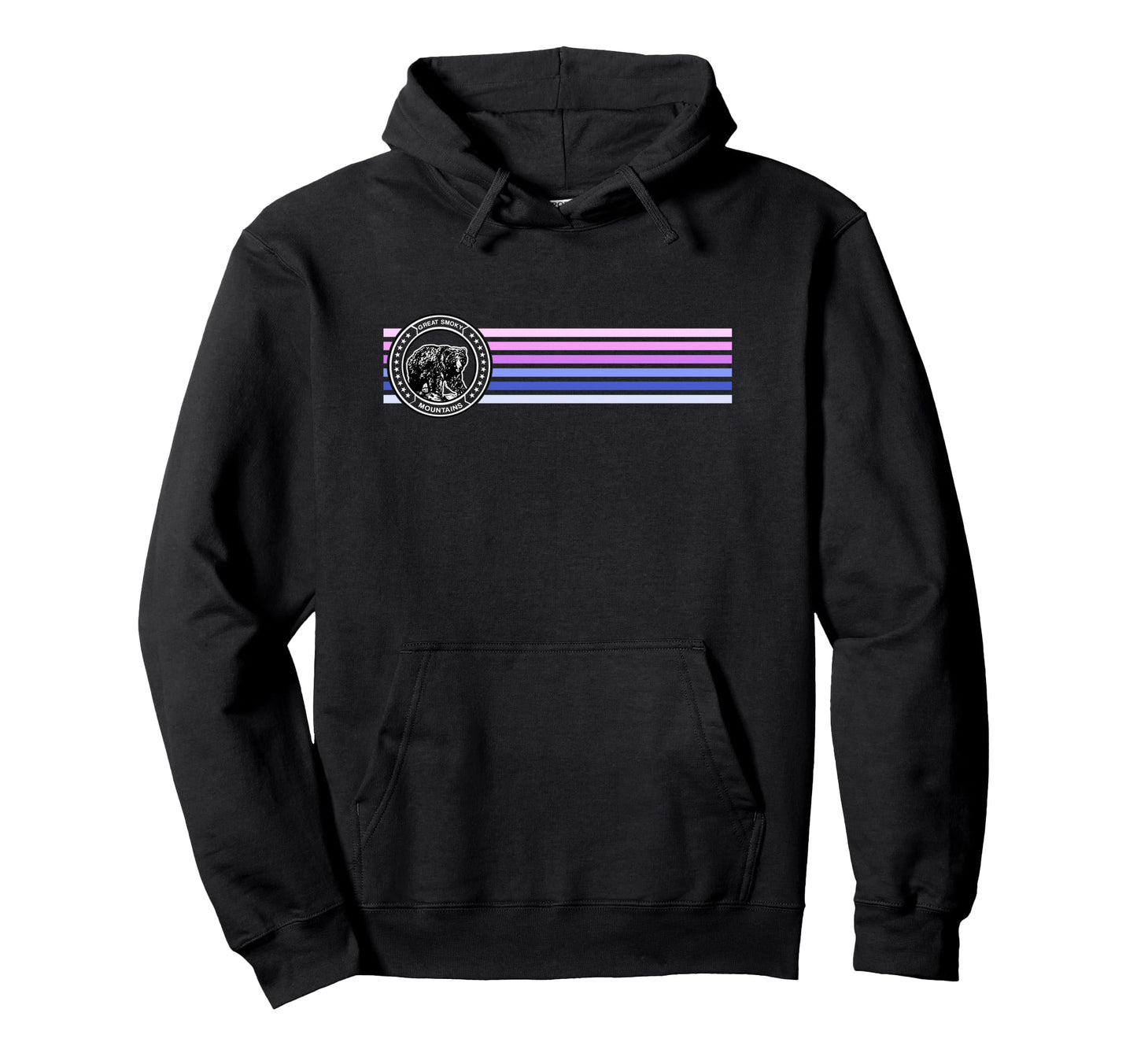 Great Smoky Mountains Bear Stripes Hoodie - Novelty Apparel for Adults - T-Shirt, Sweatshirt, Hoodie