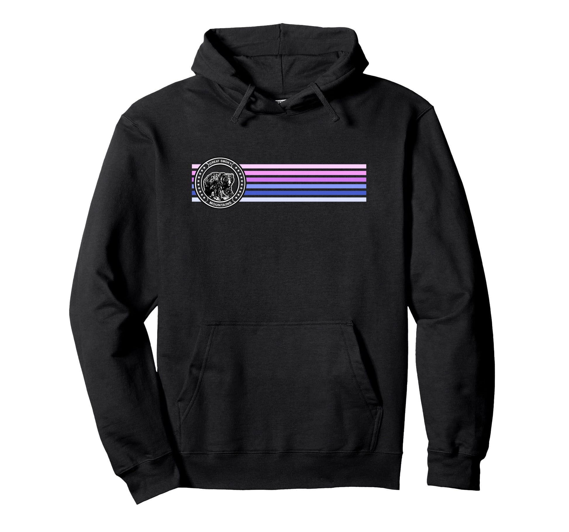 Great Smoky Mountains Bear Stripes Hoodie - Novelty Apparel for Adults - T-Shirt, Sweatshirt, Hoodie