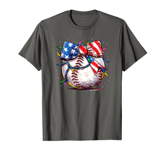Baseball Coquette Bow Baseball Players T-Shirt - Graphic Print Unisex - T-Shirt, Sweatshirt, Hoodie
