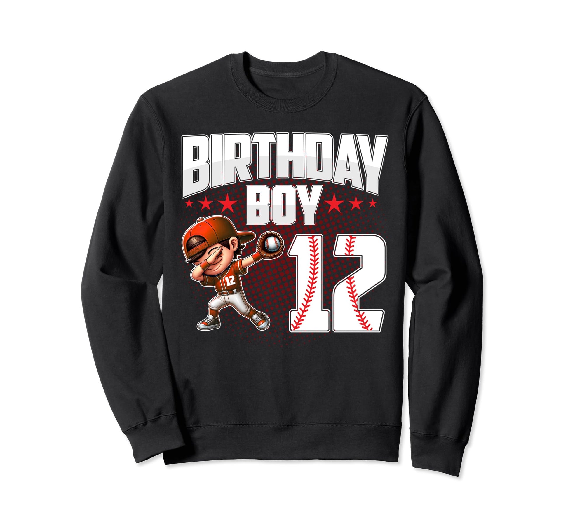 12Th Birthday Baseball Dabbing 12 Years Sweatshirt - Graphic Print Unisex - T-Shirt, Sweatshirt, Hoodie
