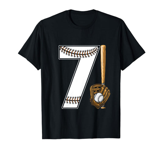 Baseball Birthday 7Th Birthday Party T-Shirt - Novelty Apparel Men Women - T-Shirt, Sweatshirt, Hoodie