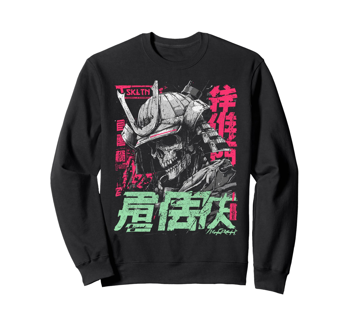Japanese Streetwear Skeleton Samurai Sweatshirt - Graphic Print Men Women - T-Shirt, Sweatshirt, Hoodie