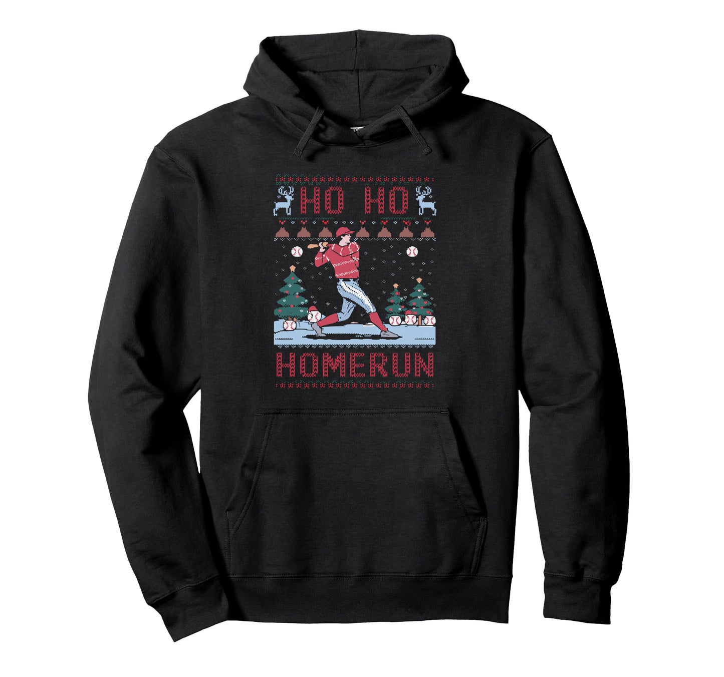 Ho Ho Homerun Ugly Party Hoodie - Minimalist Print Unisex - T-Shirt, Sweatshirt, Hoodie