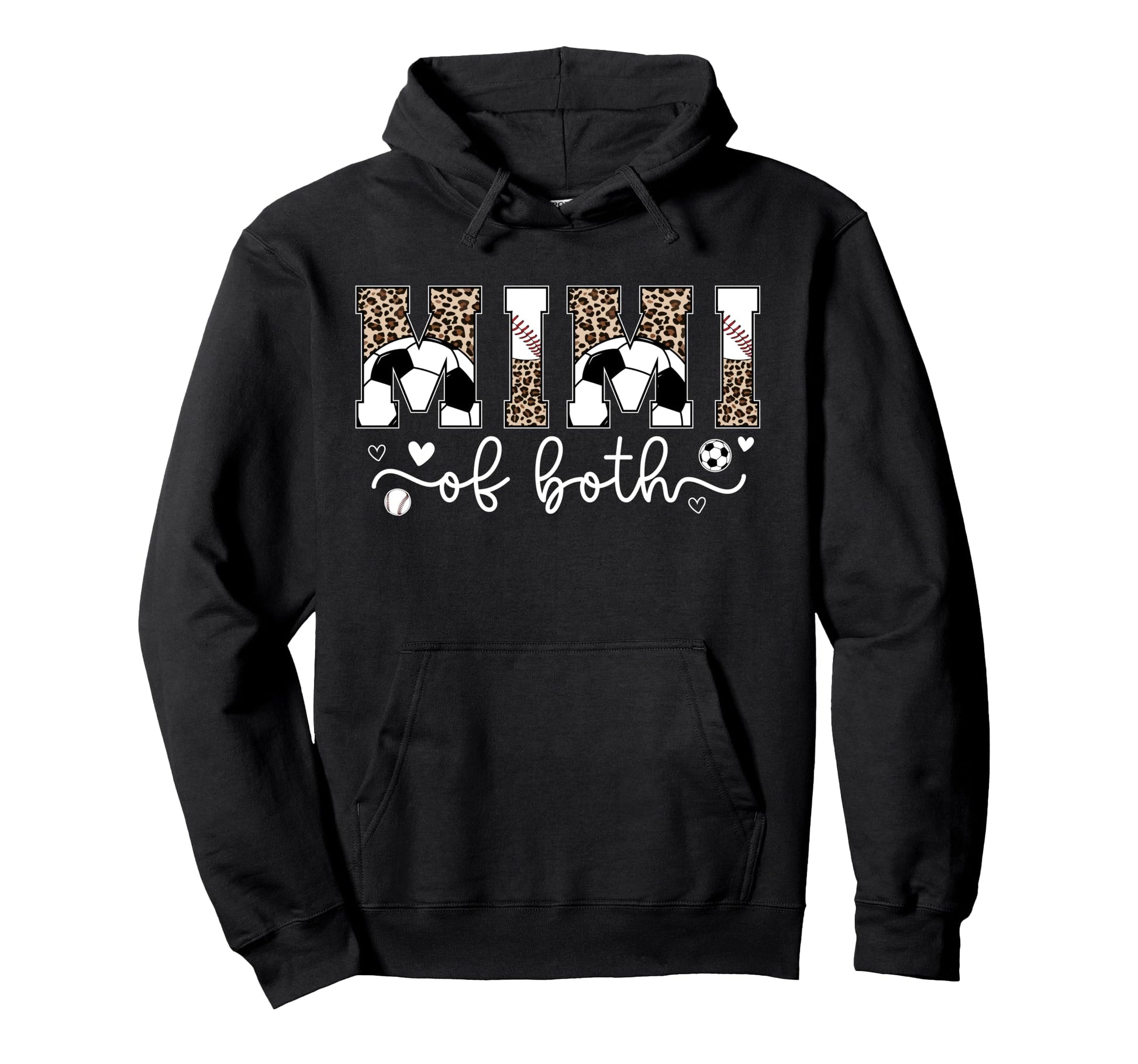 Mimi Both Leopard Baseball Soccer Hoodie - Minimalist Print for Adults - T-Shirt, Sweatshirt, Hoodie