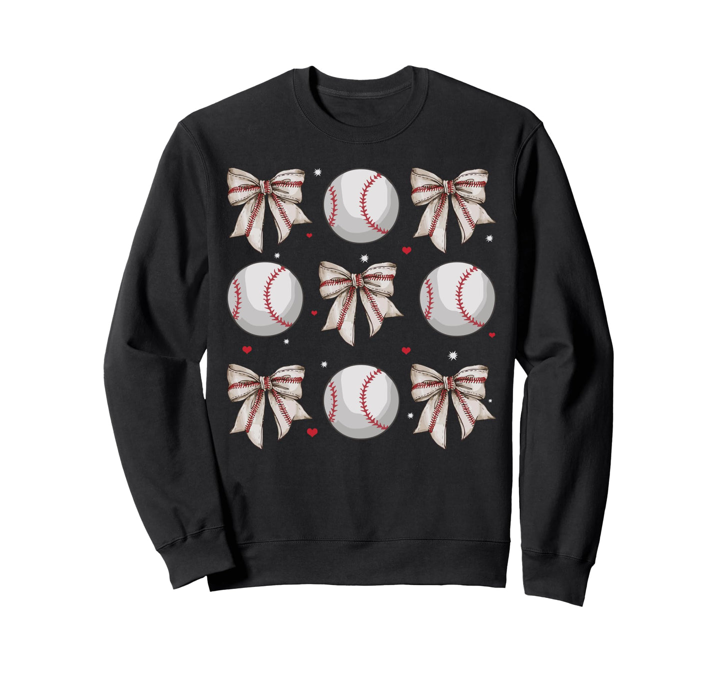 Coquette Bow Baseball Mom Game Day Sweatshirt - Unique Graphic Unisex - T-Shirt, Sweatshirt, Hoodie