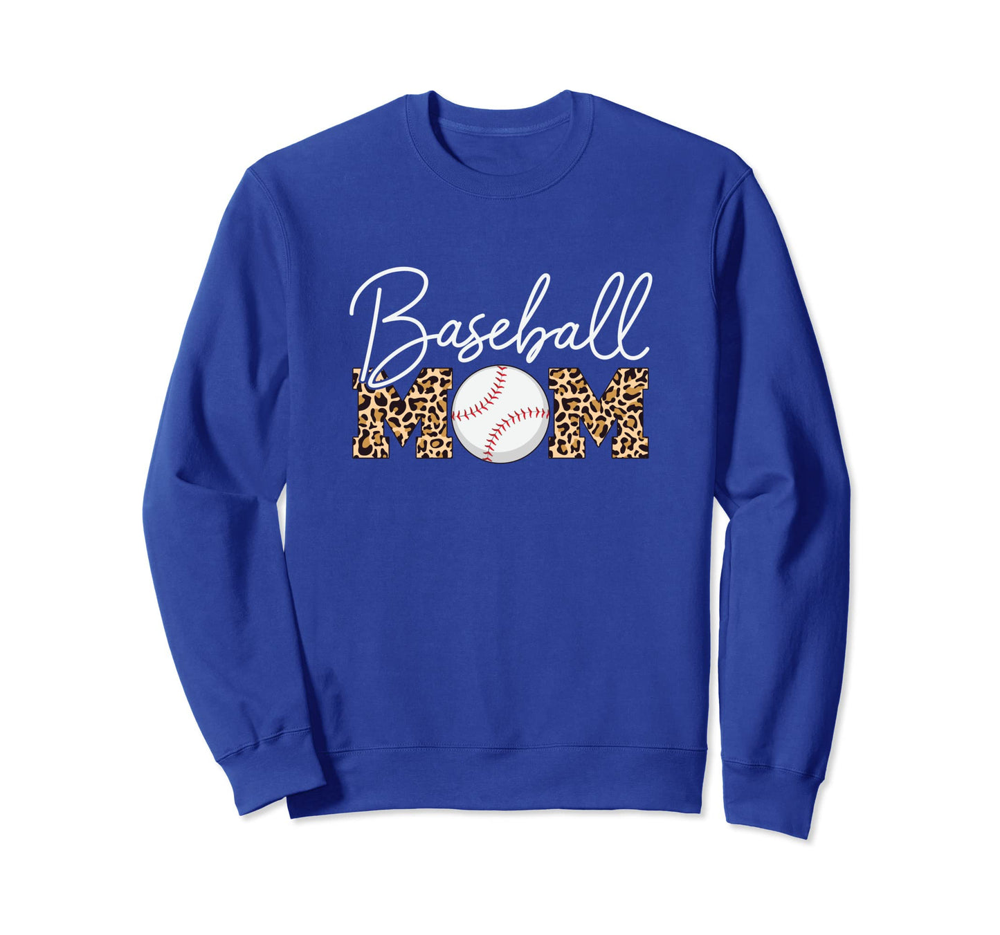 Baseball Mom Leopard Royal Blue Sweatshirt - Streetwear Style for Adults - T-Shirt, Sweatshirt, Hoodie