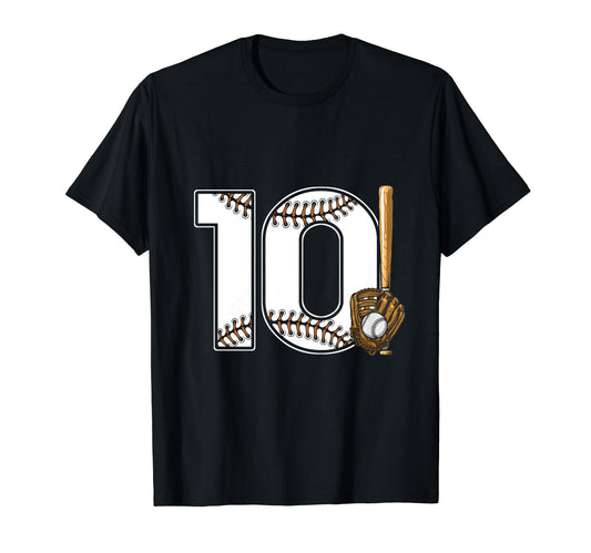 Baseball Birthday 10Th Birthday Party T-Shirt - Graphic Print Unisex - T-Shirt, Sweatshirt, Hoodie