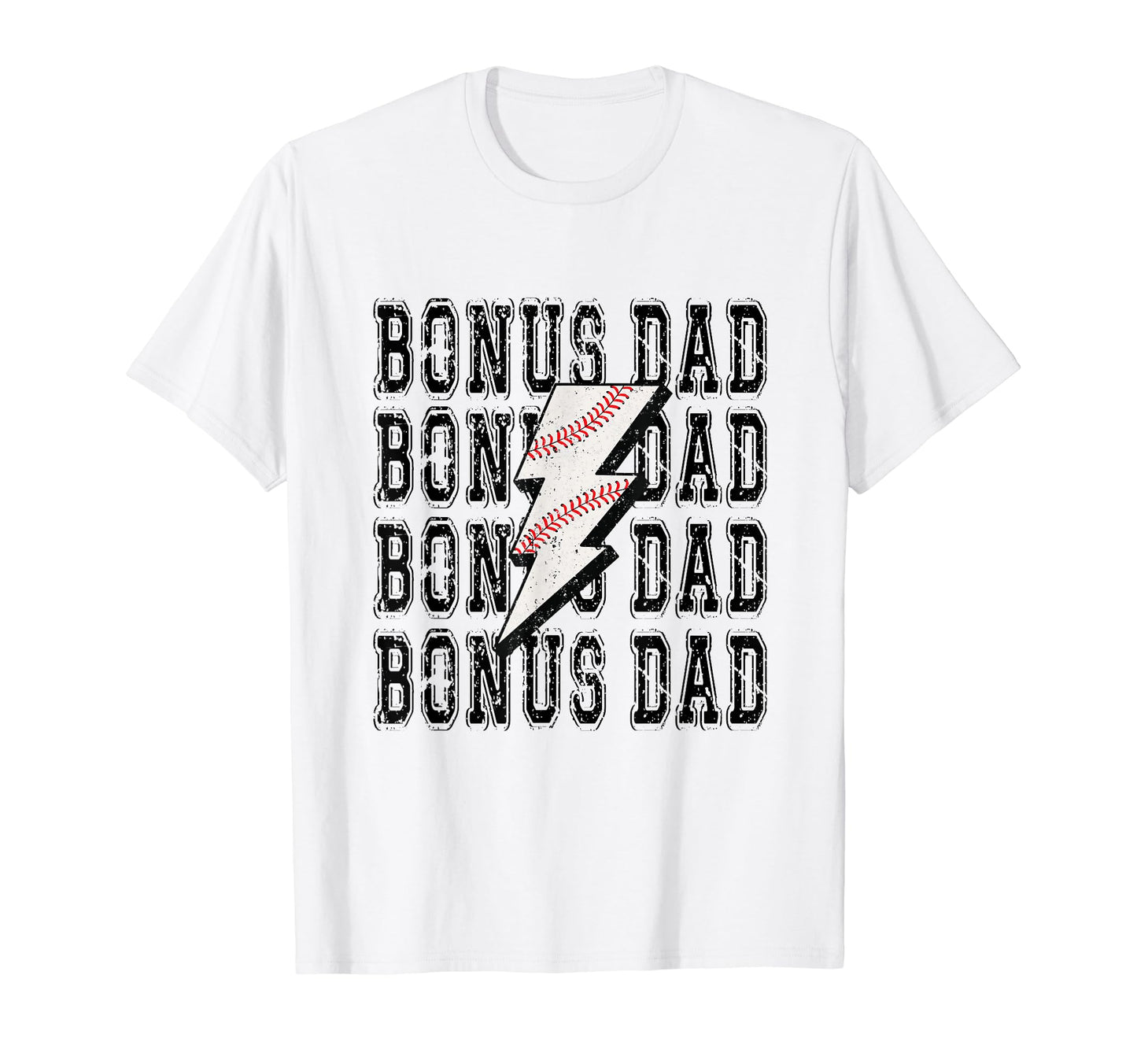 Baseball Bonus Dad Lightning Bolt T-Shirt - Unique Graphic Men Women - T-Shirt, Sweatshirt, Hoodie