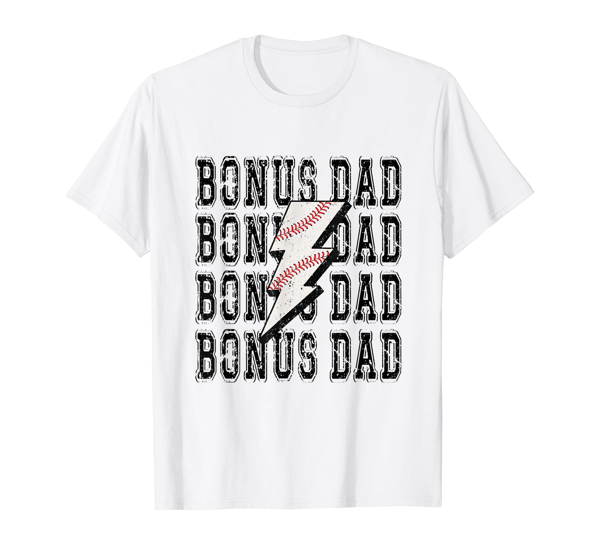 Baseball Bonus Dad Lightning Bolt T-Shirt - Unique Graphic Men Women - T-Shirt, Sweatshirt, Hoodie