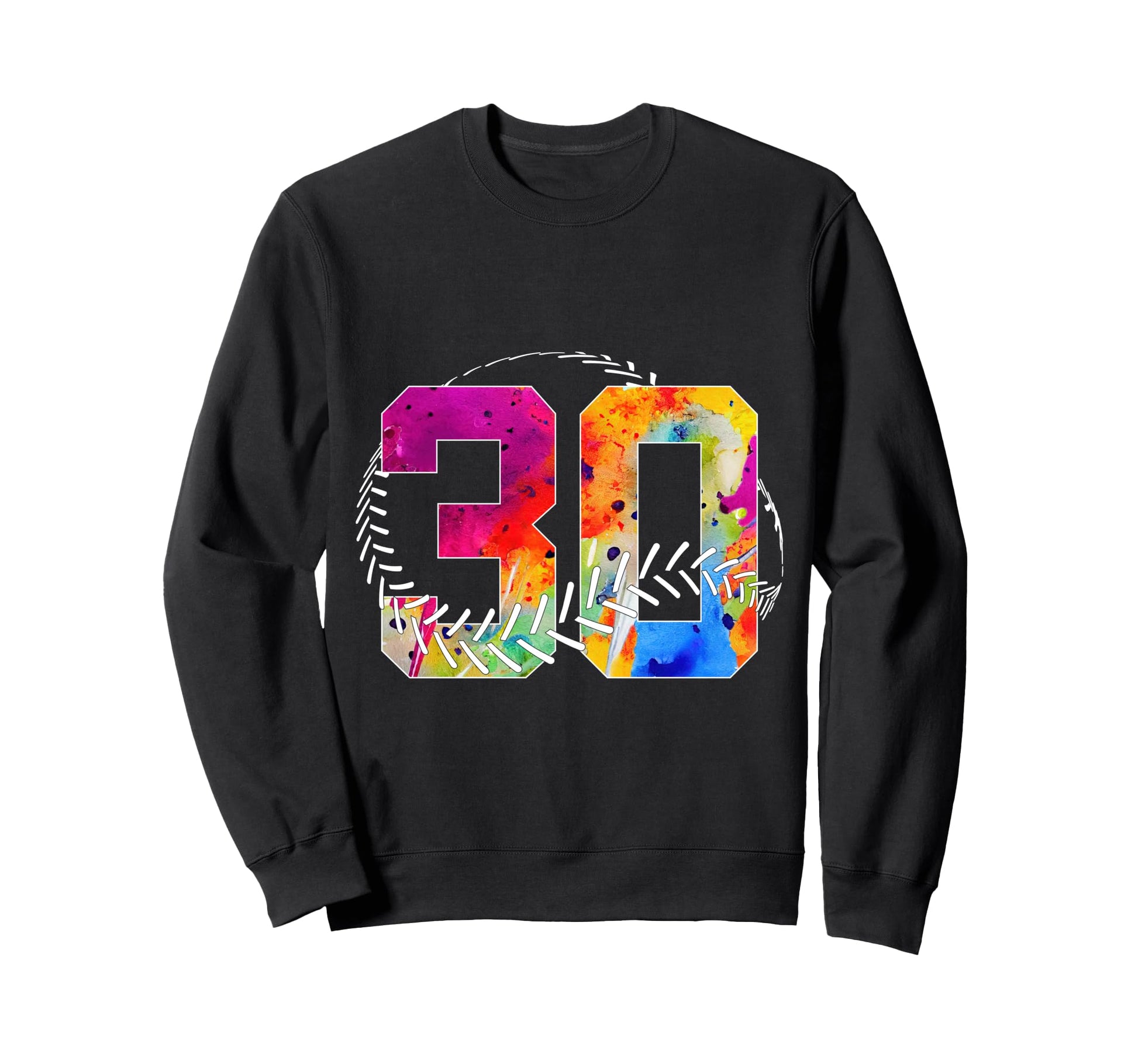 Number 30 Years Baseball 30Th Birthday Sweatshirt - Trendy Graphic Unisex - T-Shirt, Sweatshirt, Hoodie