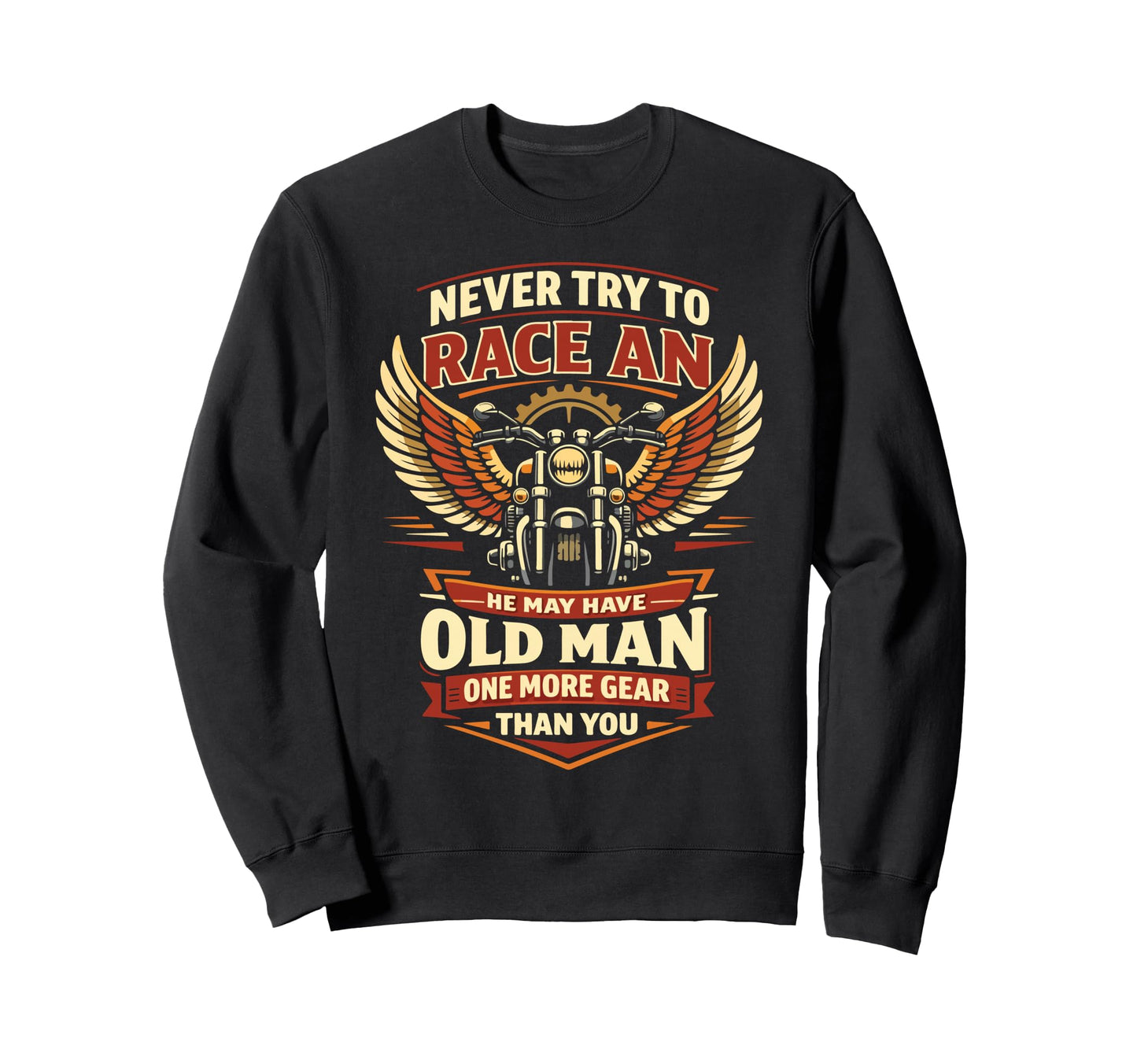 Motorcycle Biker Grandpa Retired Sweatshirt - Graphic Print for Adults - T-Shirt, Sweatshirt, Hoodie
