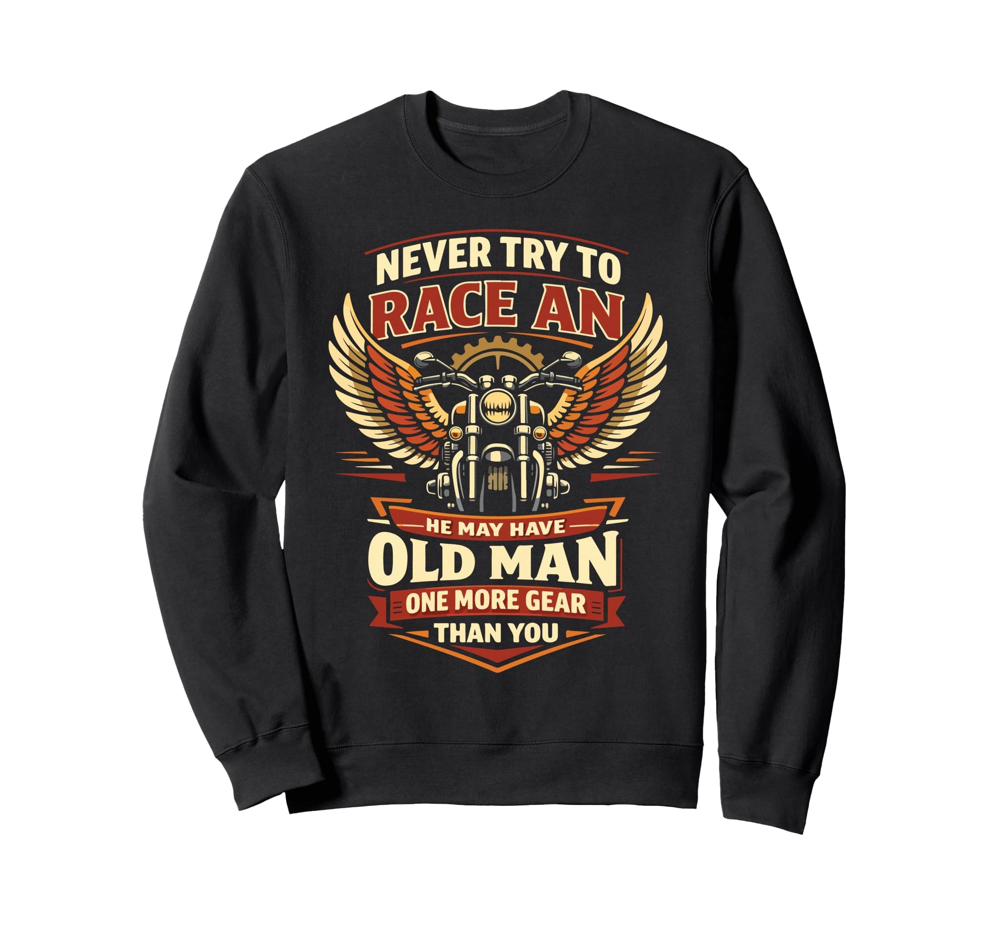 Motorcycle Biker Grandpa Retired Sweatshirt - Graphic Print for Adults - T-Shirt, Sweatshirt, Hoodie