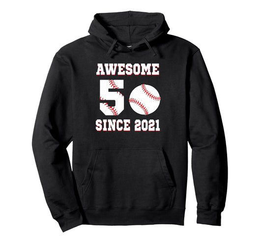 5 Years Old Birthday Baseball Awesome Hoodie - Aesthetic Graphic Unisex - T-Shirt, Sweatshirt, Hoodie