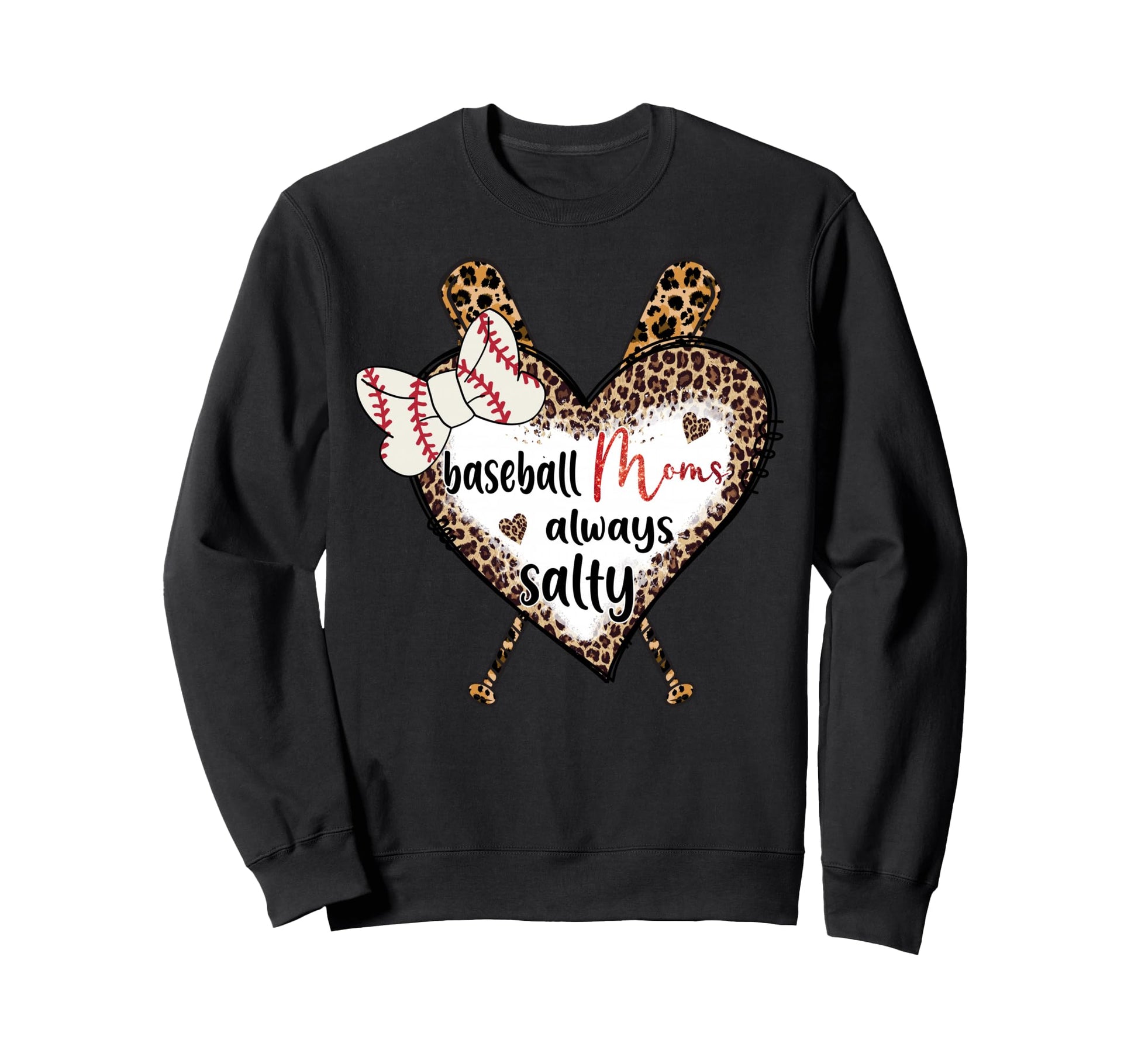 Mom Squad Leopard Baseball Mother Sweatshirt - Trendy Graphic for Adults - T-Shirt, Sweatshirt, Hoodie
