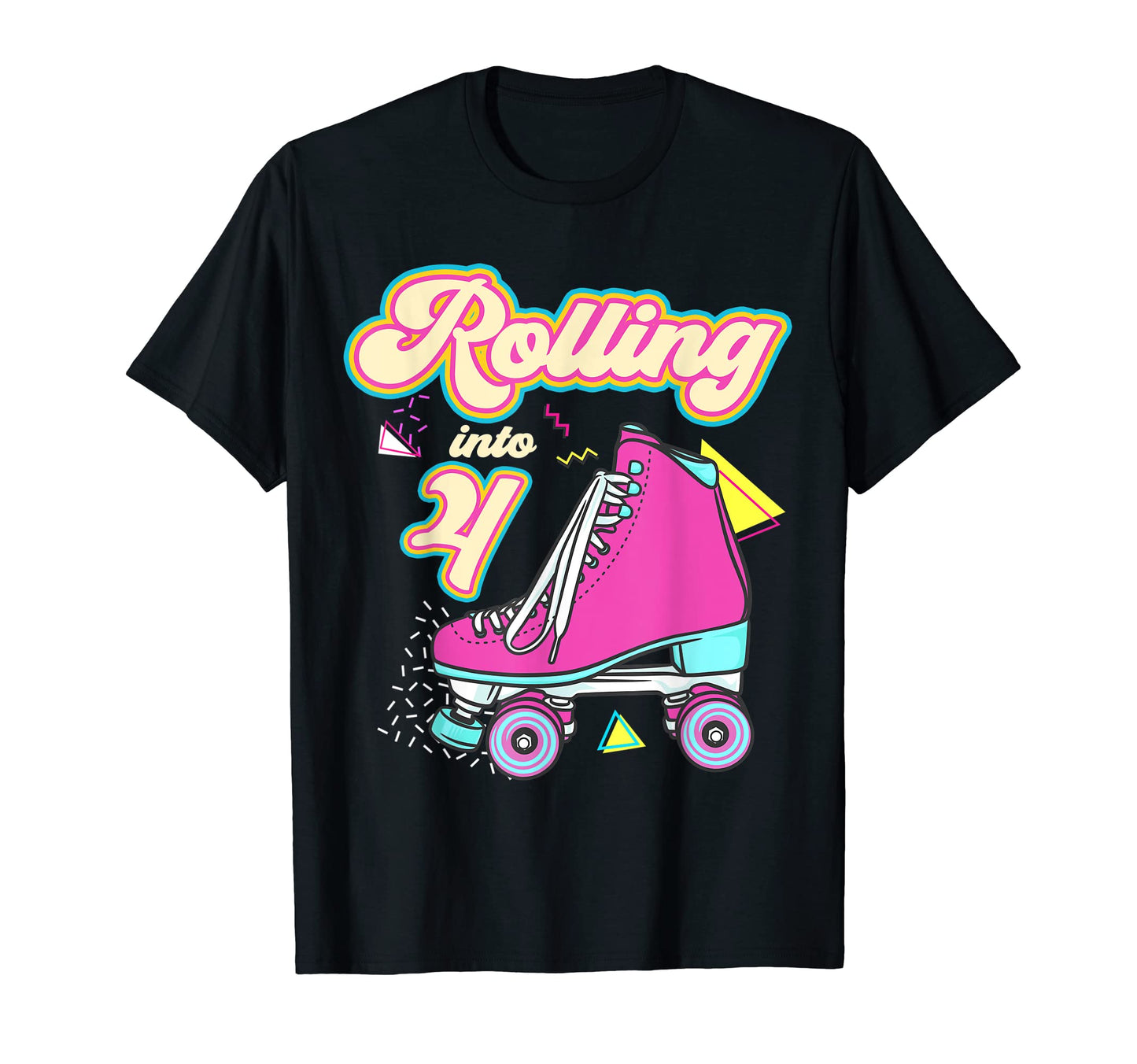 Rolling Into 4 Year Old Roller Skate T-Shirt - Trendy Graphic for Adults - T-Shirt, Sweatshirt, Hoodie
