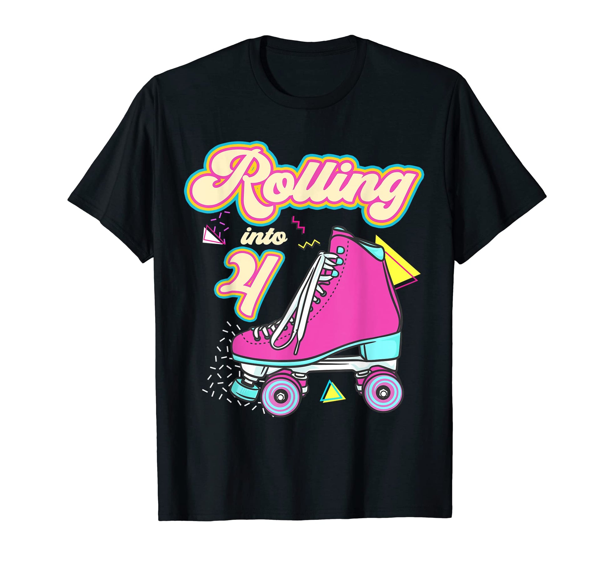 Rolling Into 4 Year Old Roller Skate T-Shirt - Trendy Graphic for Adults - T-Shirt, Sweatshirt, Hoodie