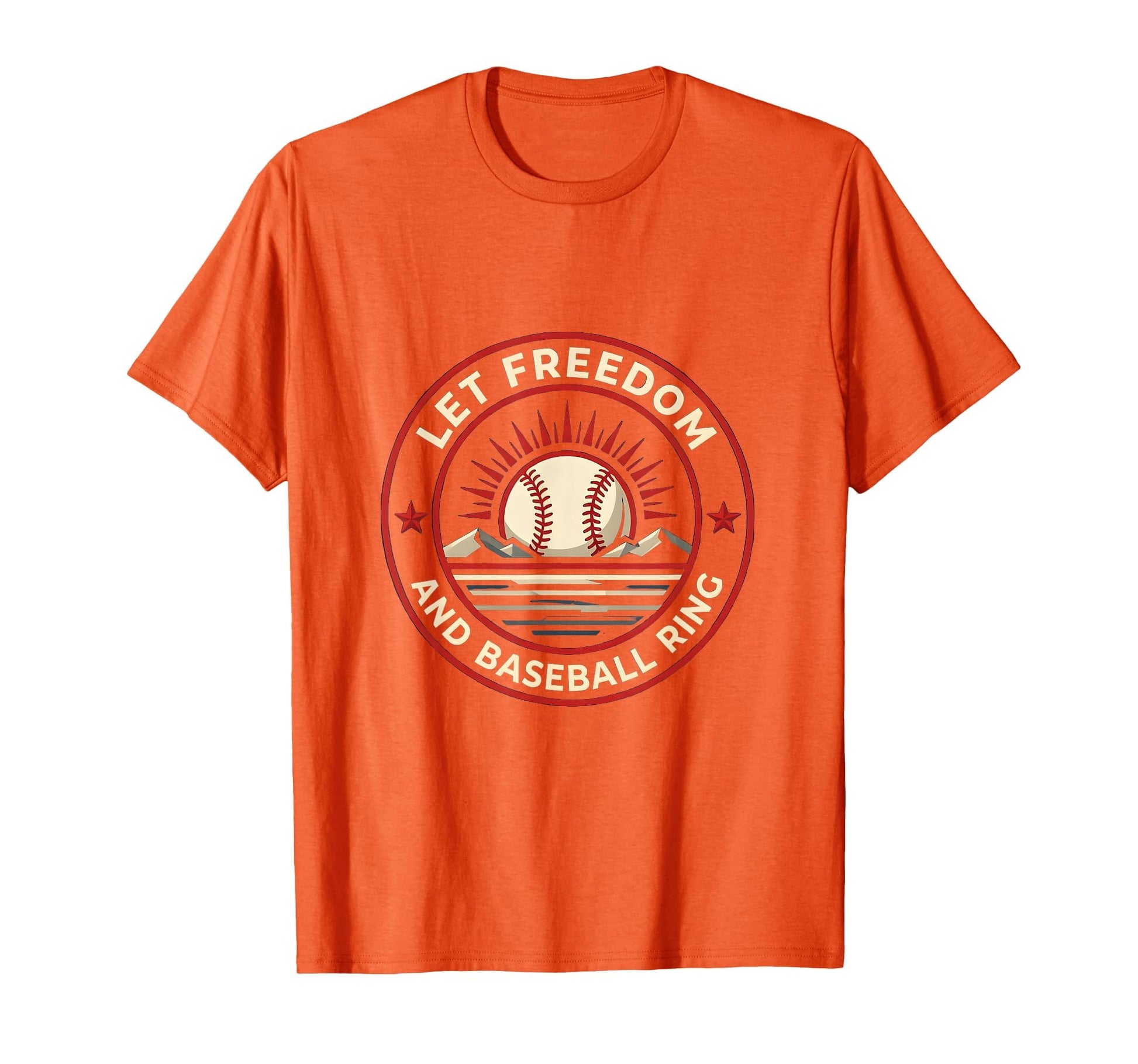 Let Freedom And Baseball Ring 4Th July T-Shirt - Graphic Print for Adults - T-Shirt, Sweatshirt, Hoodie