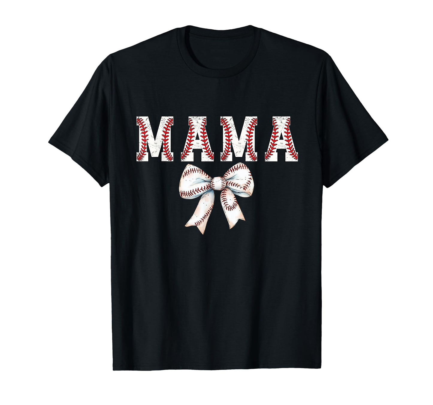 Baseball Mom Bow Baseball Mama Bow T-Shirt - Trendy Graphic for Adults - T-Shirt, Sweatshirt, Hoodie
