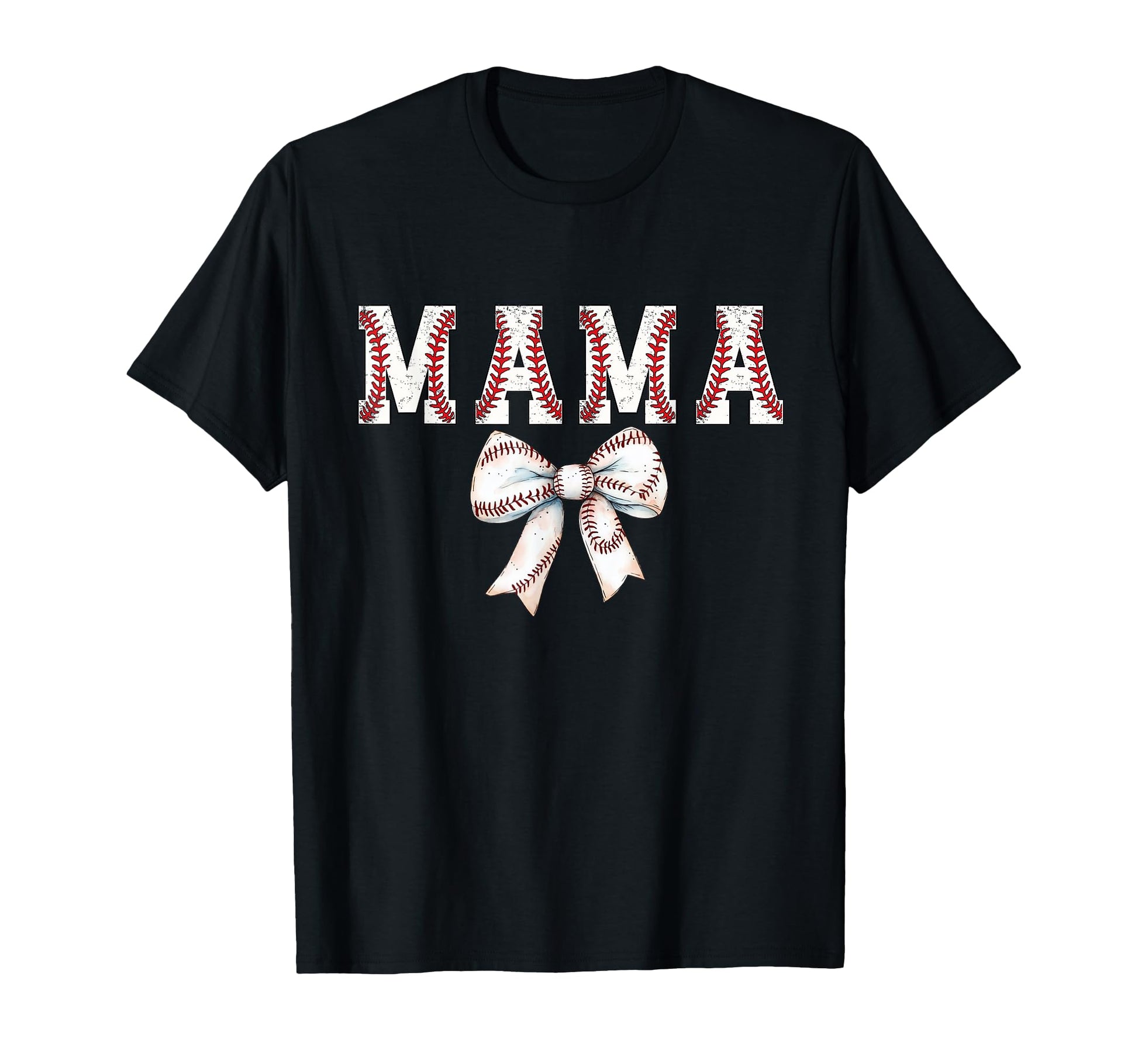 Baseball Mom Bow Baseball Mama Bow T-Shirt - Trendy Graphic for Adults - T-Shirt, Sweatshirt, Hoodie