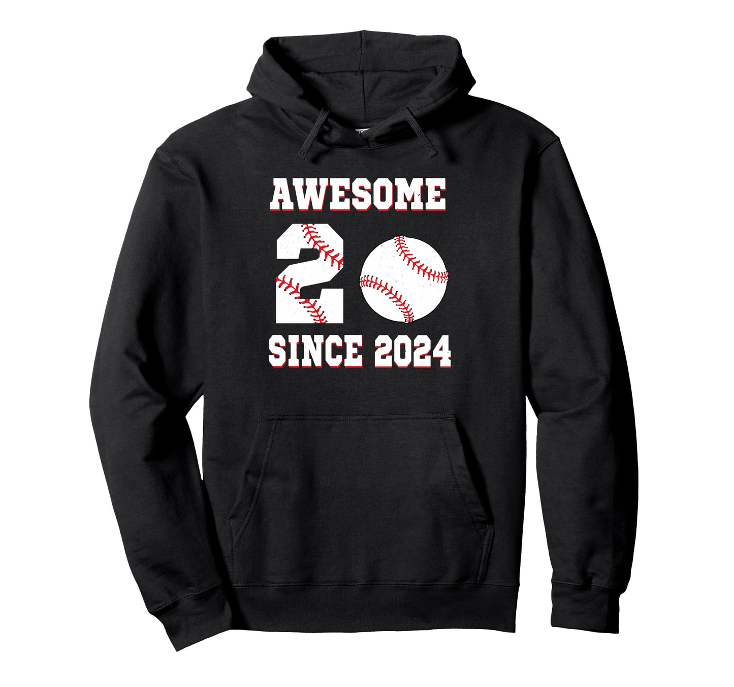 2 Years Old Birthday Baseball Awesome Hoodie - Minimalist Print Men Women - T-Shirt, Sweatshirt, Hoodie