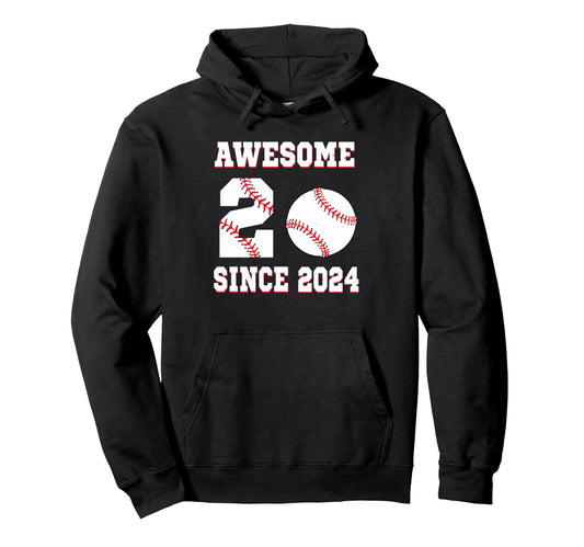 2 Years Old Birthday Baseball Awesome Hoodie - Minimalist Print Men Women - T-Shirt, Sweatshirt, Hoodie
