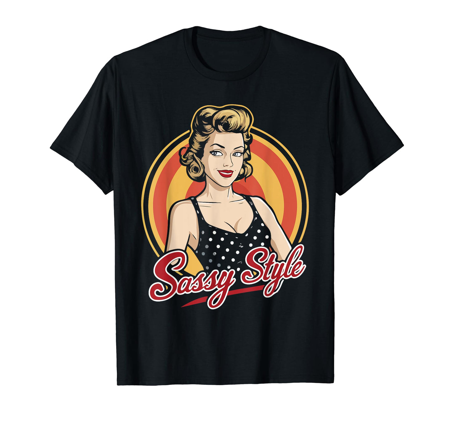 Pinup Sassy American Outfit T-Shirt - Fun Novelty Design Men Women - T-Shirt, Sweatshirt, Hoodie