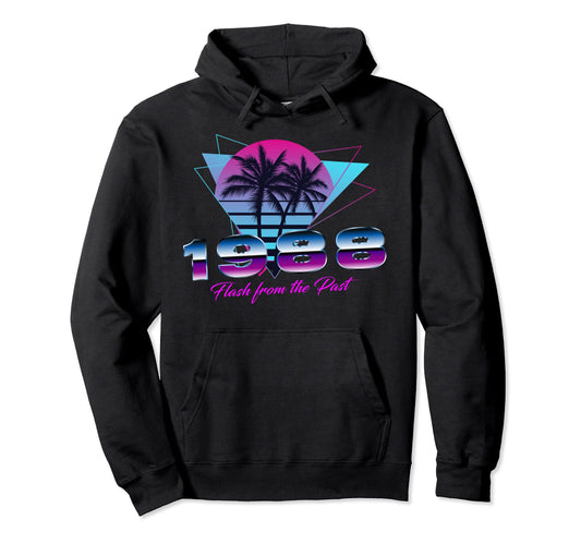 33 Years Old Gifts 1988 80S Synthwave Hoodie - Minimalist Print for Adults - T-Shirt, Sweatshirt, Hoodie
