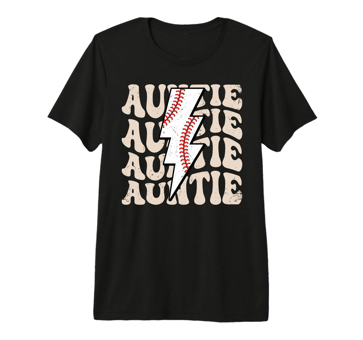 Lightning Groovy Proud Aunt Baseball T-Shirt - Graphic Print for Adults - T-Shirt, Sweatshirt, Hoodie