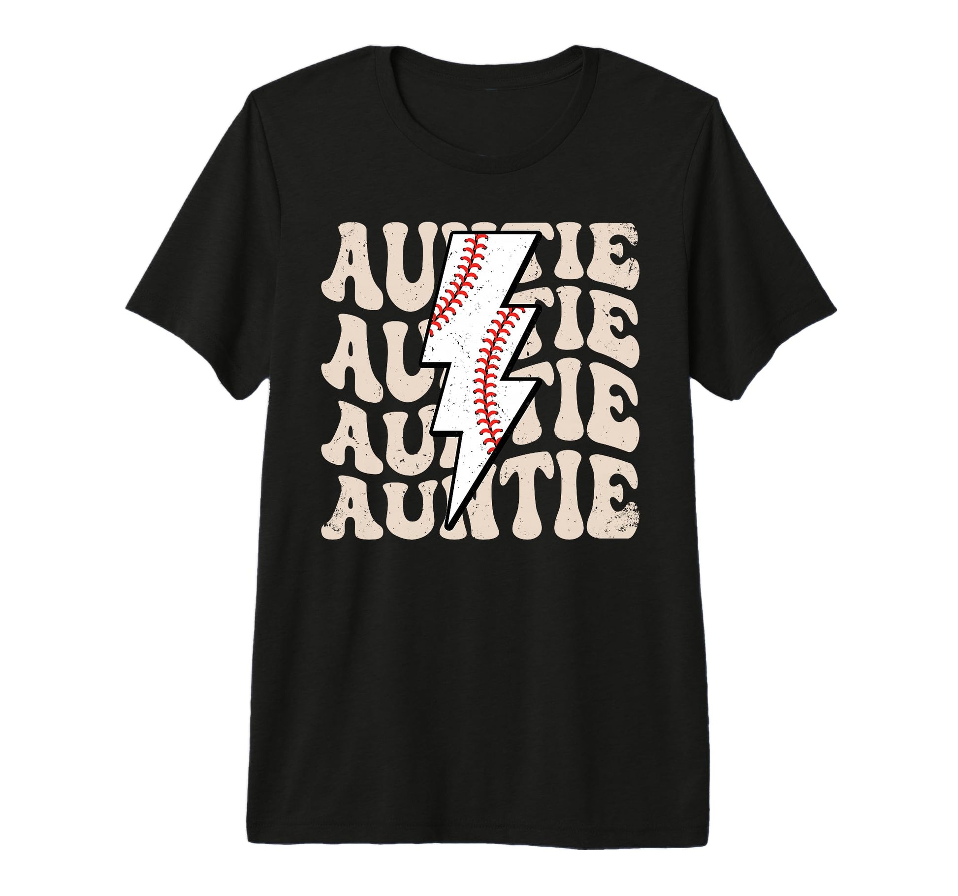 Lightning Groovy Proud Aunt Baseball T-Shirt - Graphic Print for Adults - T-Shirt, Sweatshirt, Hoodie