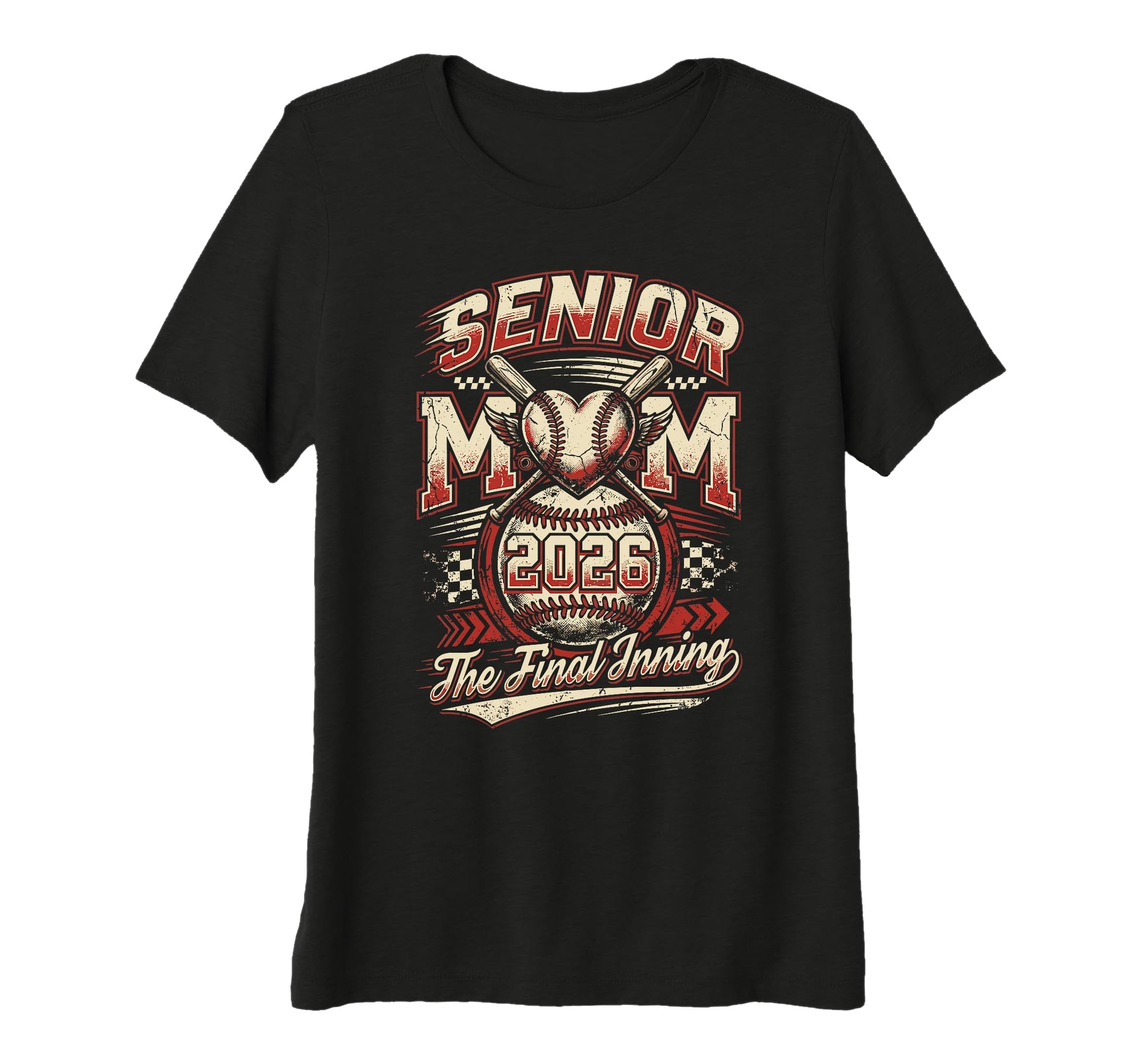 Womens Baseball Senior Mom 2026 T-Shirt - Aesthetic Graphic for Adults - T-Shirt, Sweatshirt, Hoodie