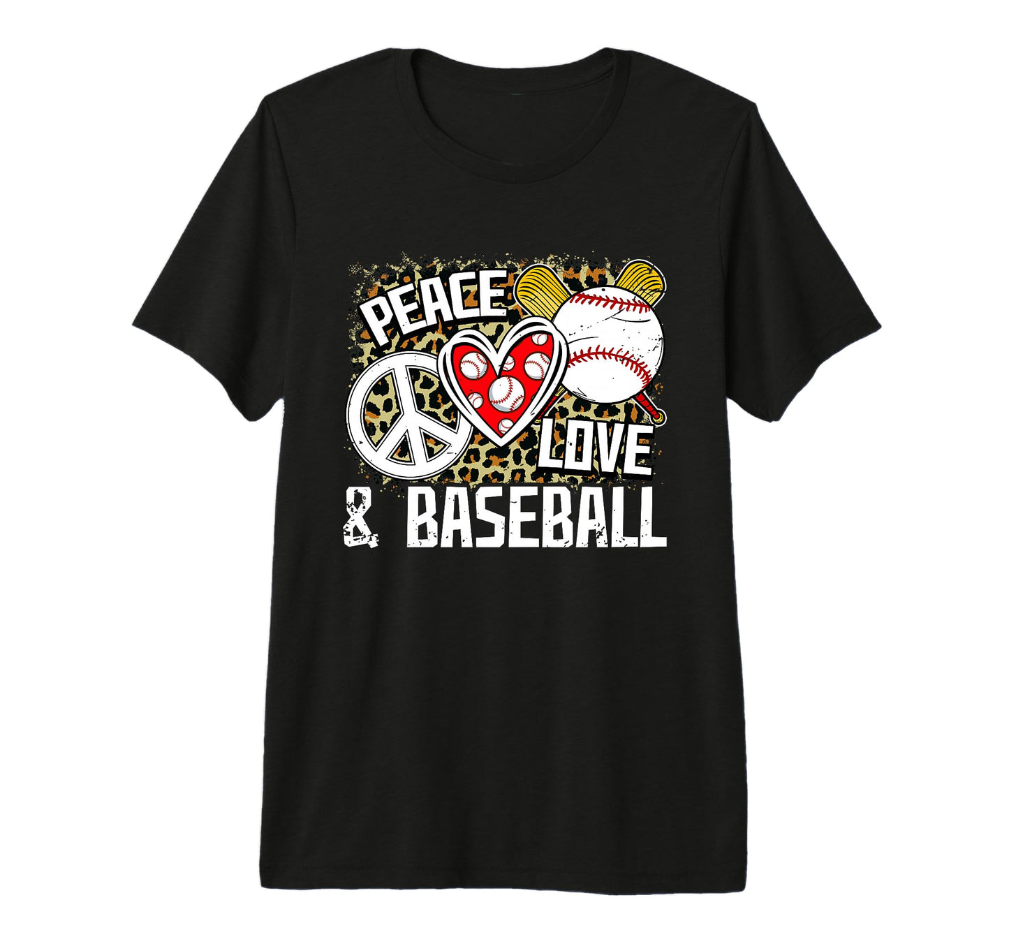 Peace Love Baseball Lover Funny T-Shirt - Casual Everyday Wear Unisex - T-Shirt, Sweatshirt, Hoodie