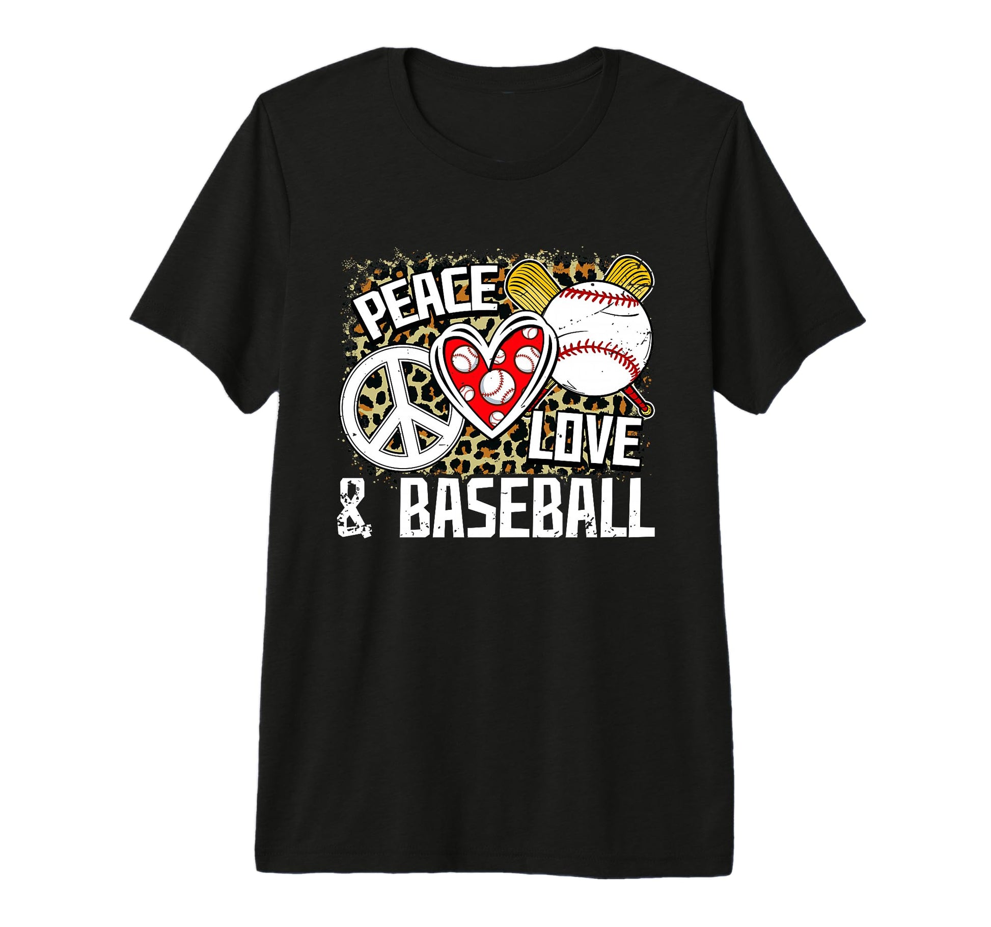 Peace Love Baseball Lover Funny T-Shirt - Casual Everyday Wear Unisex - T-Shirt, Sweatshirt, Hoodie