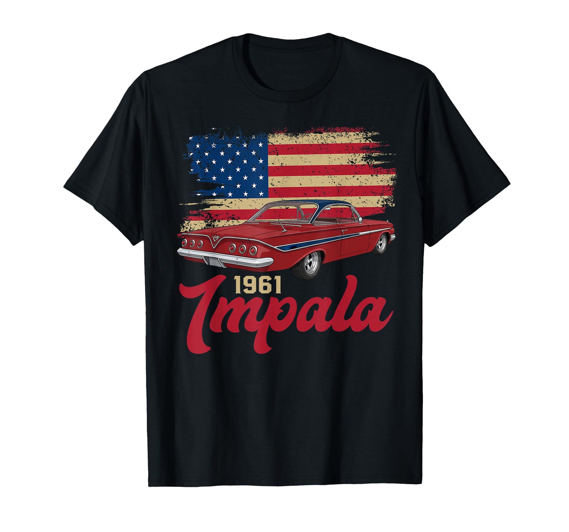 1961 61 Impala Old School Muscle Car T-Shirt - Fun Novelty Design Unisex - T-Shirt, Sweatshirt, Hoodie